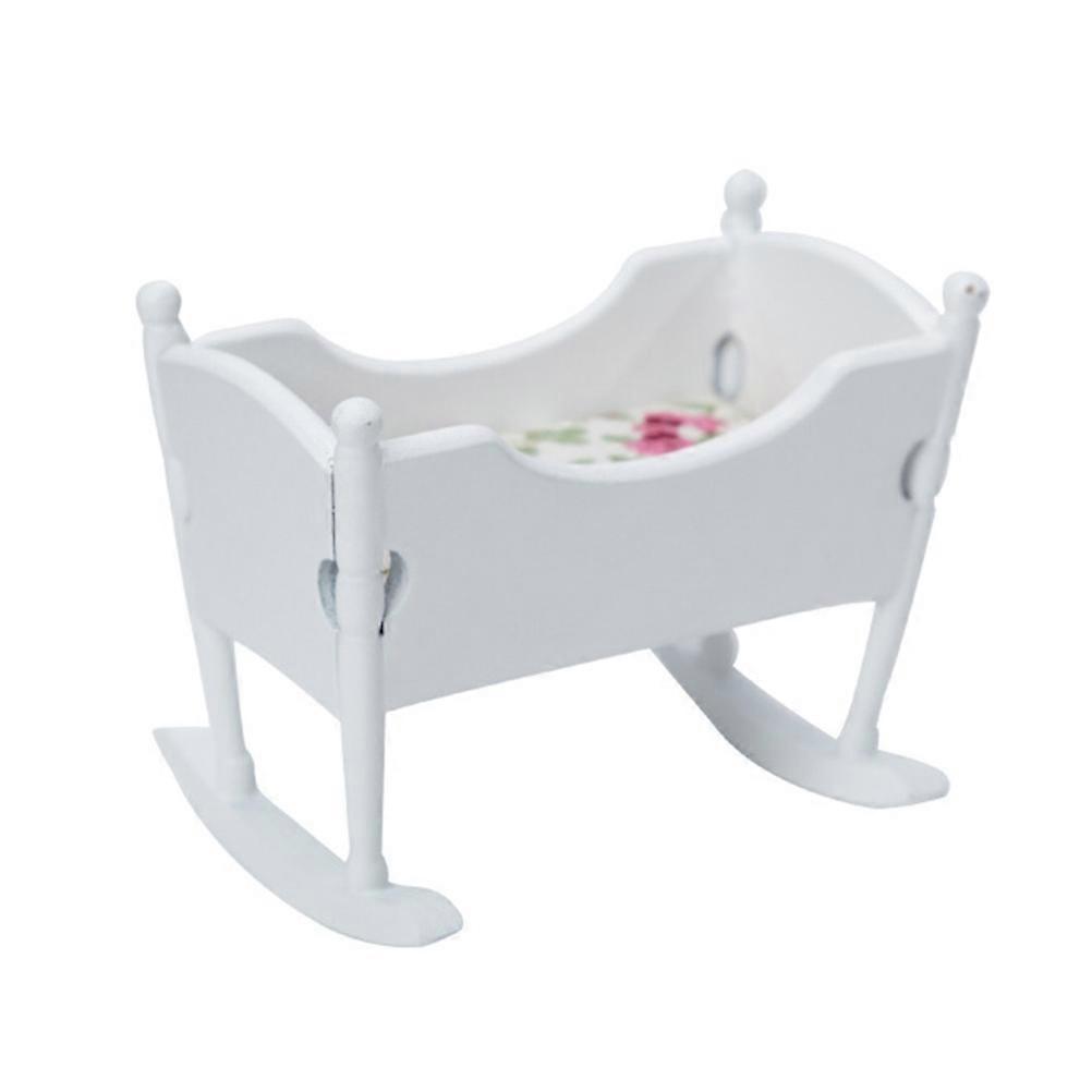 Miniature Model Dollhouses Cradle for Decor Use 2Pcs