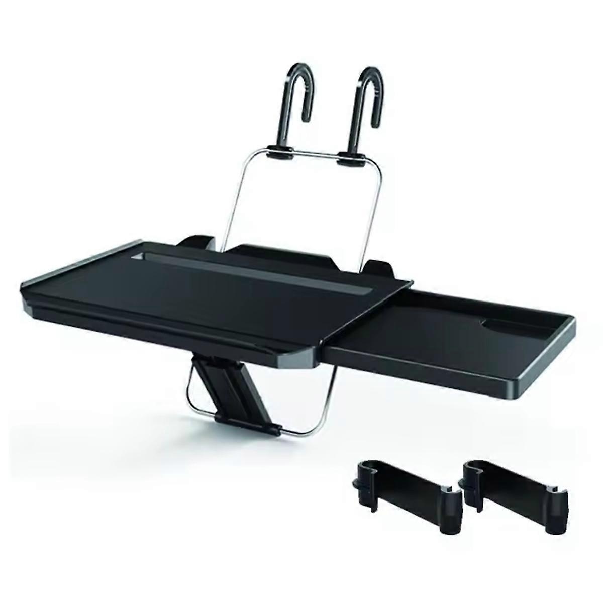 2 in 1 Foldable Car Computer Rack with Drawer Shelf Car Steering Wheel Seat Back Laptop Tray Food Drink Table Holder