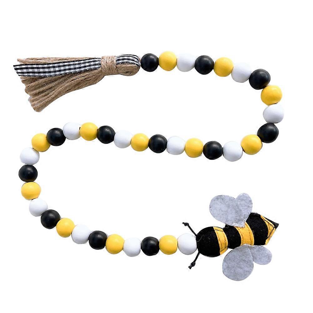 Bee Festival Wood Bead String Hanging Decor for Party Use