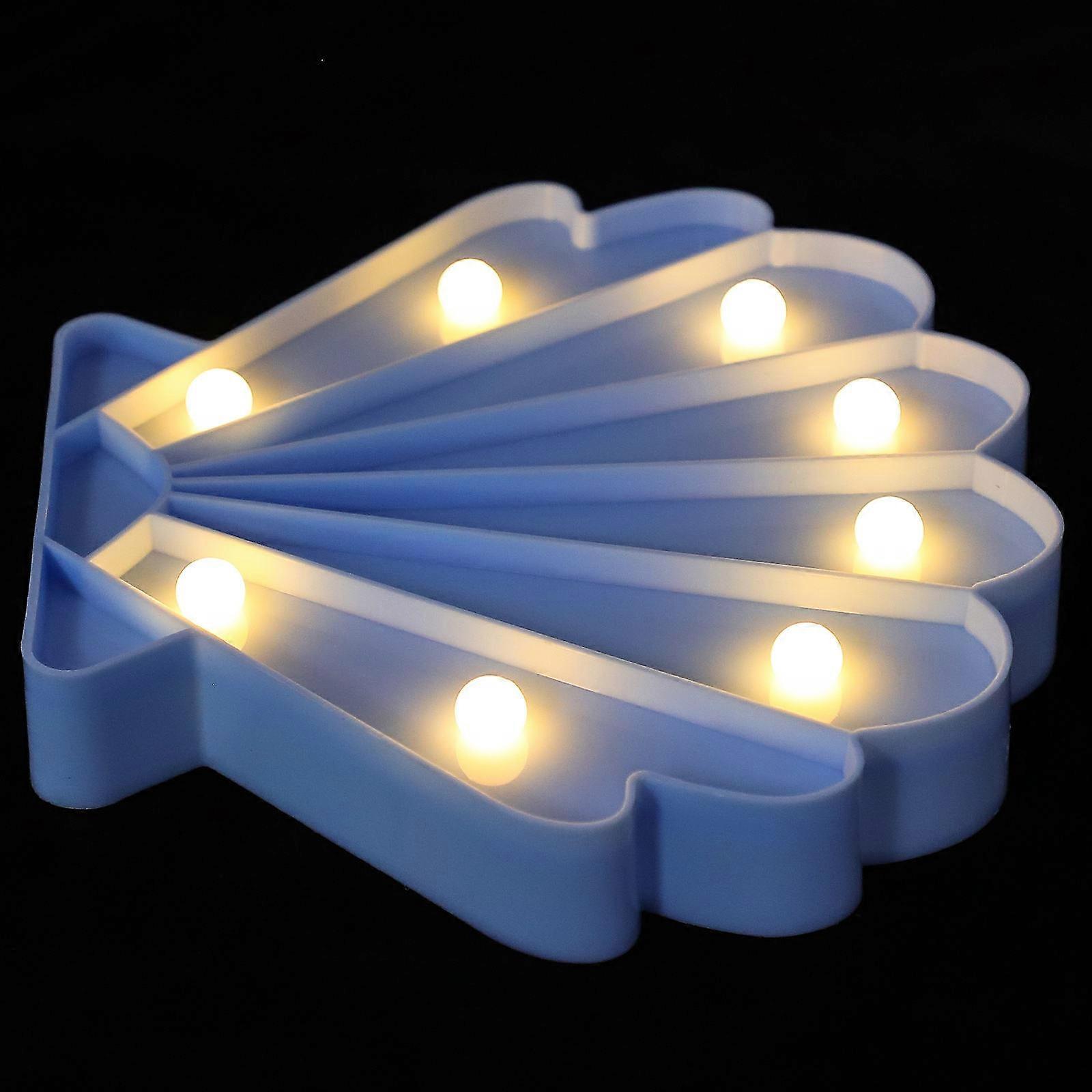 Blue LED Seashell Night Lamp Decorative Light for Table Display