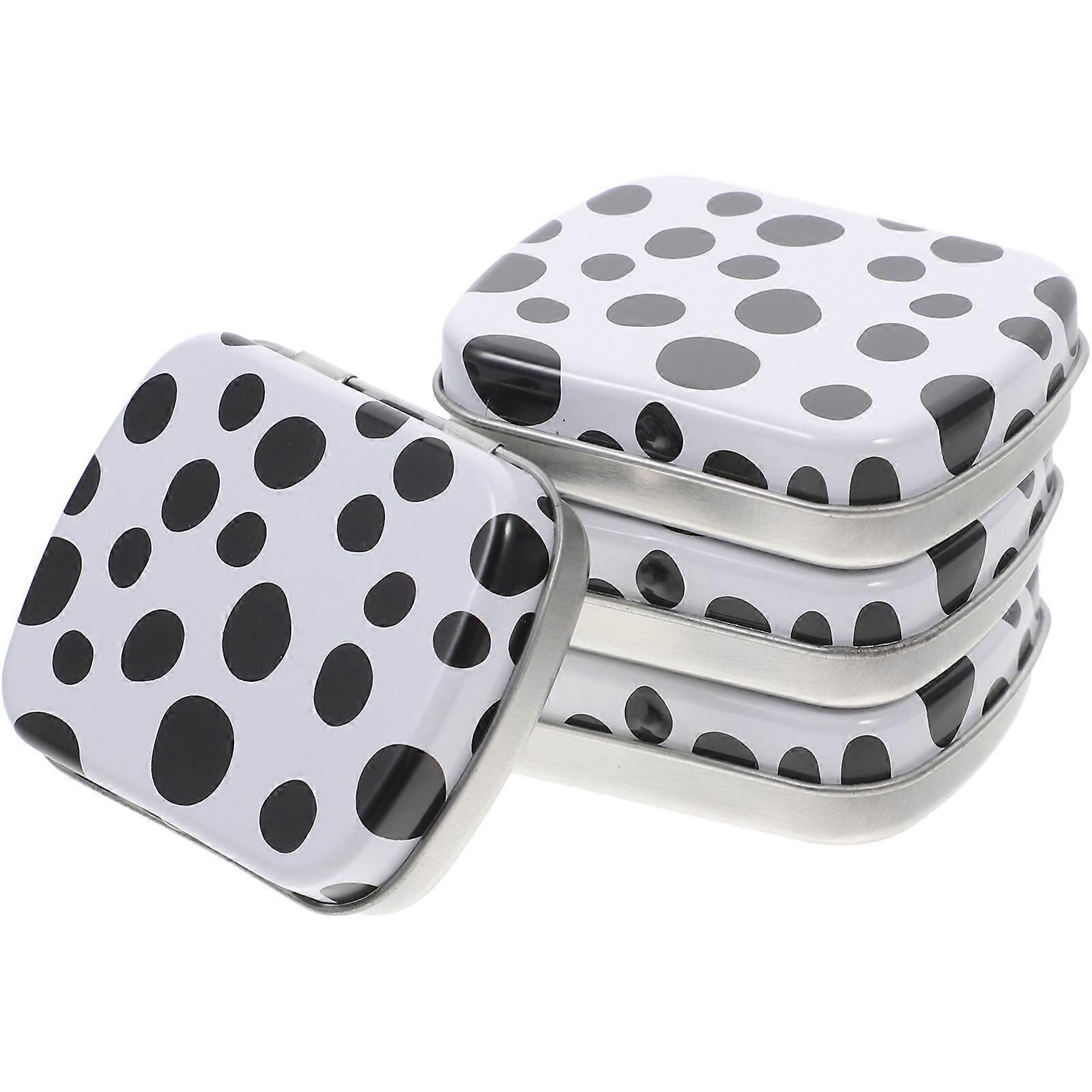 Cute Cow Pattern Tin Box for Storage 4Pcs Small Storage Boxes