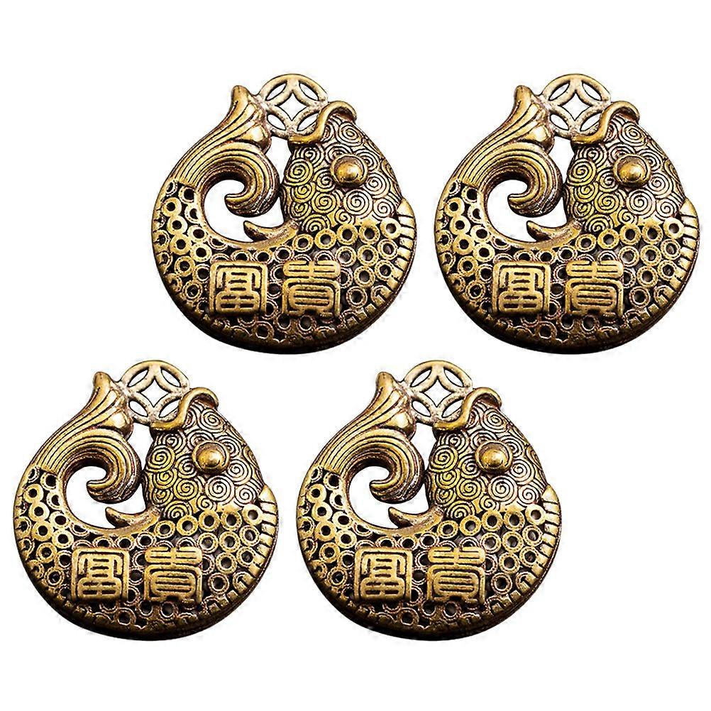 Fish Shape Key Chain Pendant for Decoration 8Pcs Golden Set