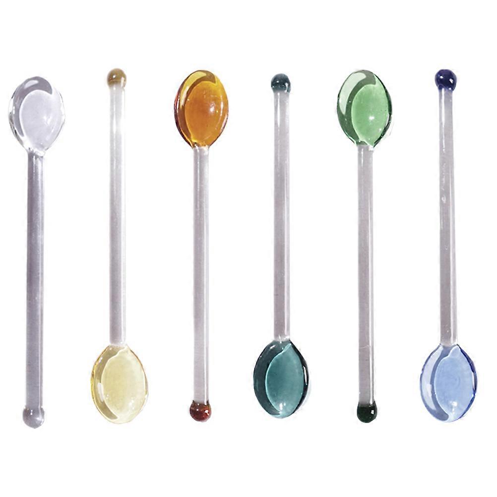 Multi-Functional Long Handle Glass Spoons For Home Use In Assorted Color 60 Pcs Ideal For Stirring And Serving