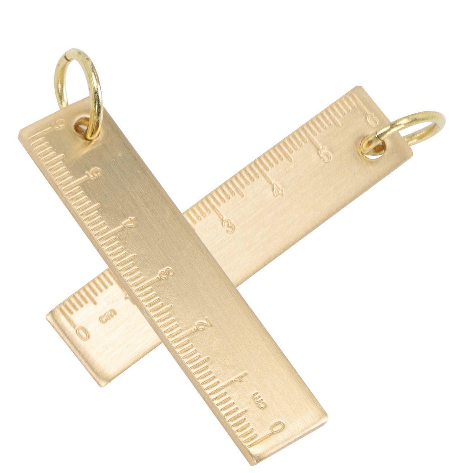Golden Decorative Keychain Ruler Pendant for Gift Set with 6Pcs