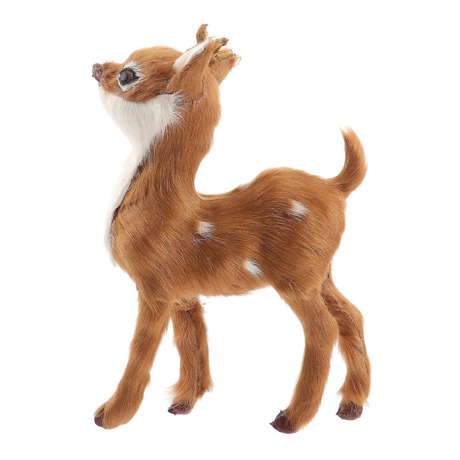 Christmas Deer Mini Model Decorative Ornament for Desktop 2Pcs Kit