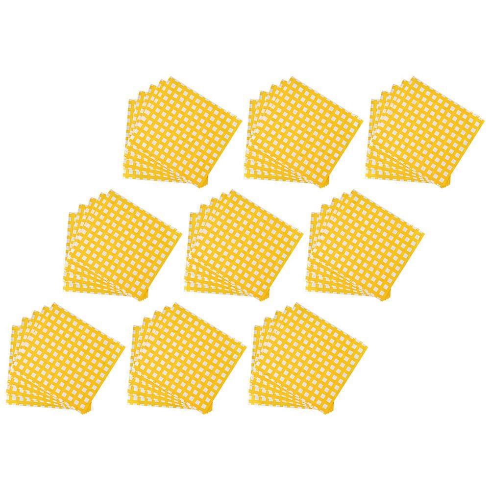 Yellow Greaseproof Food Wrapping Paper for Sandwich Use 100Pcs