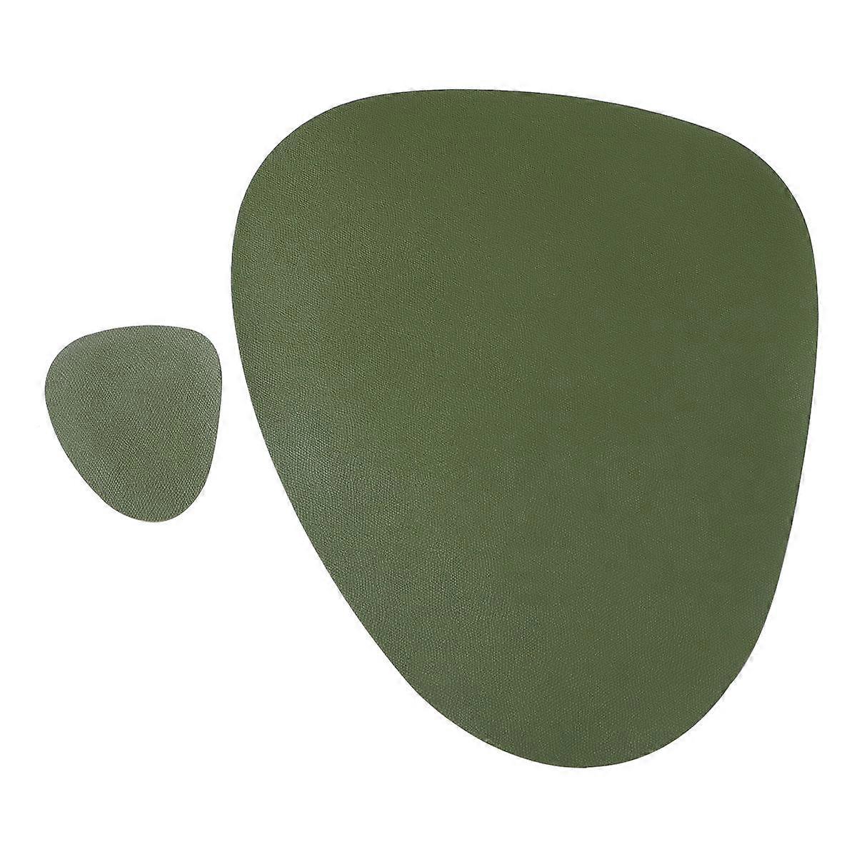 Waterproof PU Table Mats for Heat Insulation 6Pcs Green