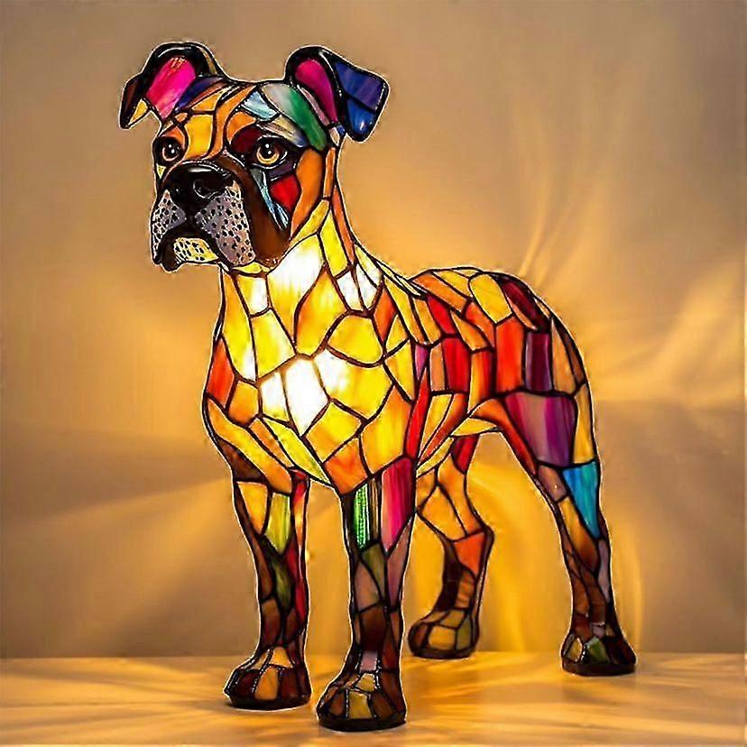 1-pack Boxer Dog Lamp Home Desktop Decoration