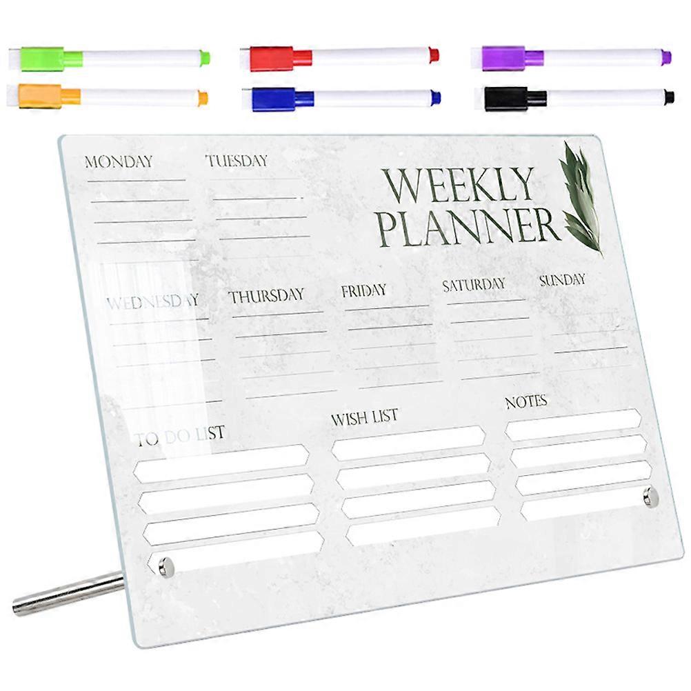 Reusable Acrylic Writing Board for Weekly Notes with Pen 5Sets