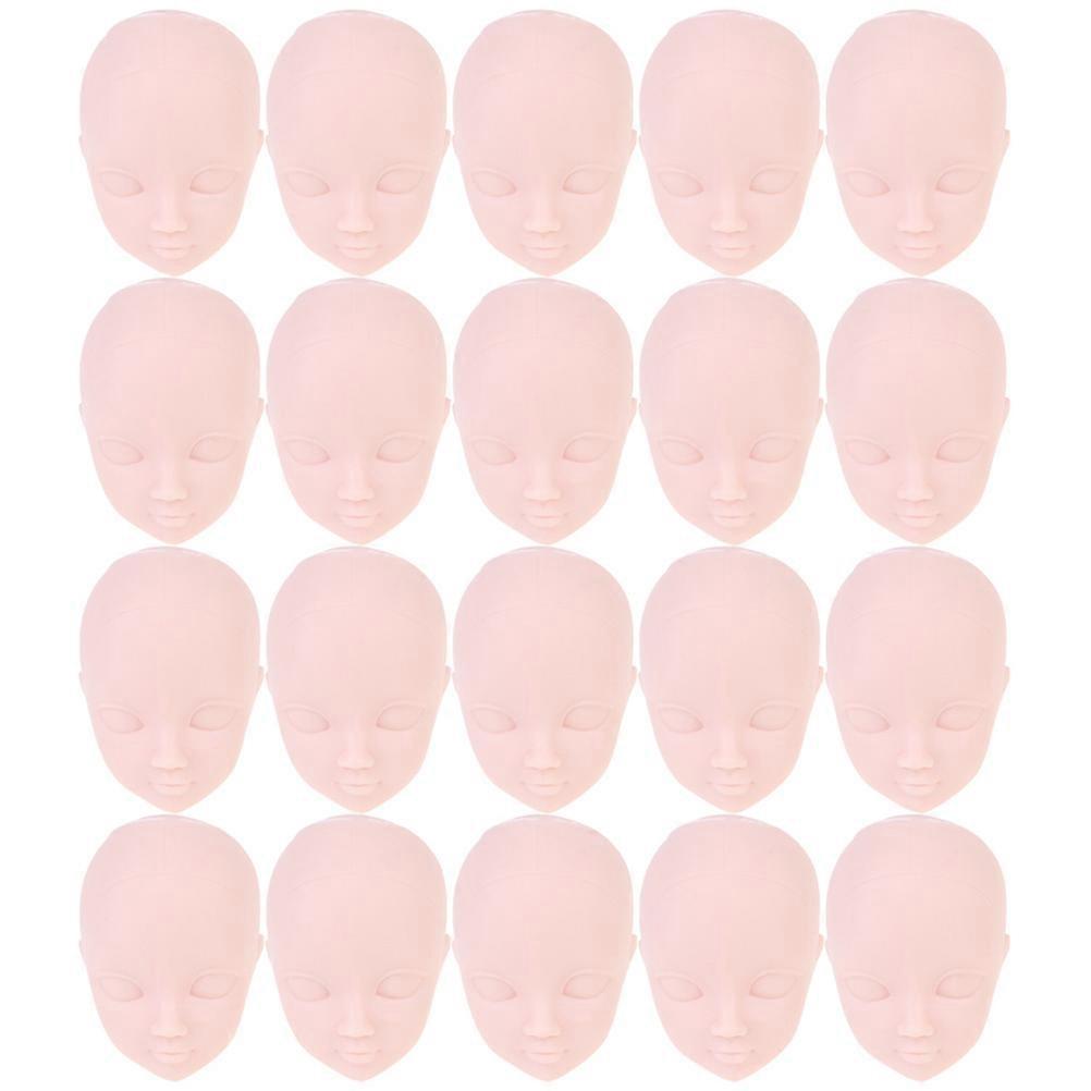 40Pcs Doll Heads Doll Making Heads for Practice Makeup DIY Use Beige