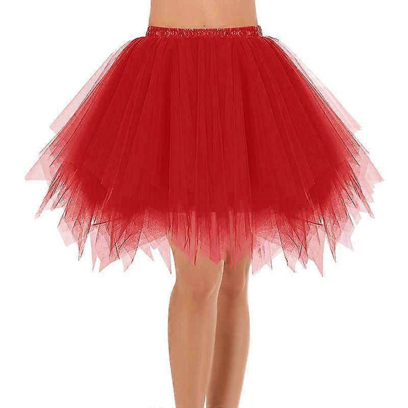 Minglan Damen Tutu Kostüm Erwachsene Rock 1950er Jahre Vintage Tüll Petticoat Ballett Bubble Röcke Kurz für Tanz, Cosplay Party