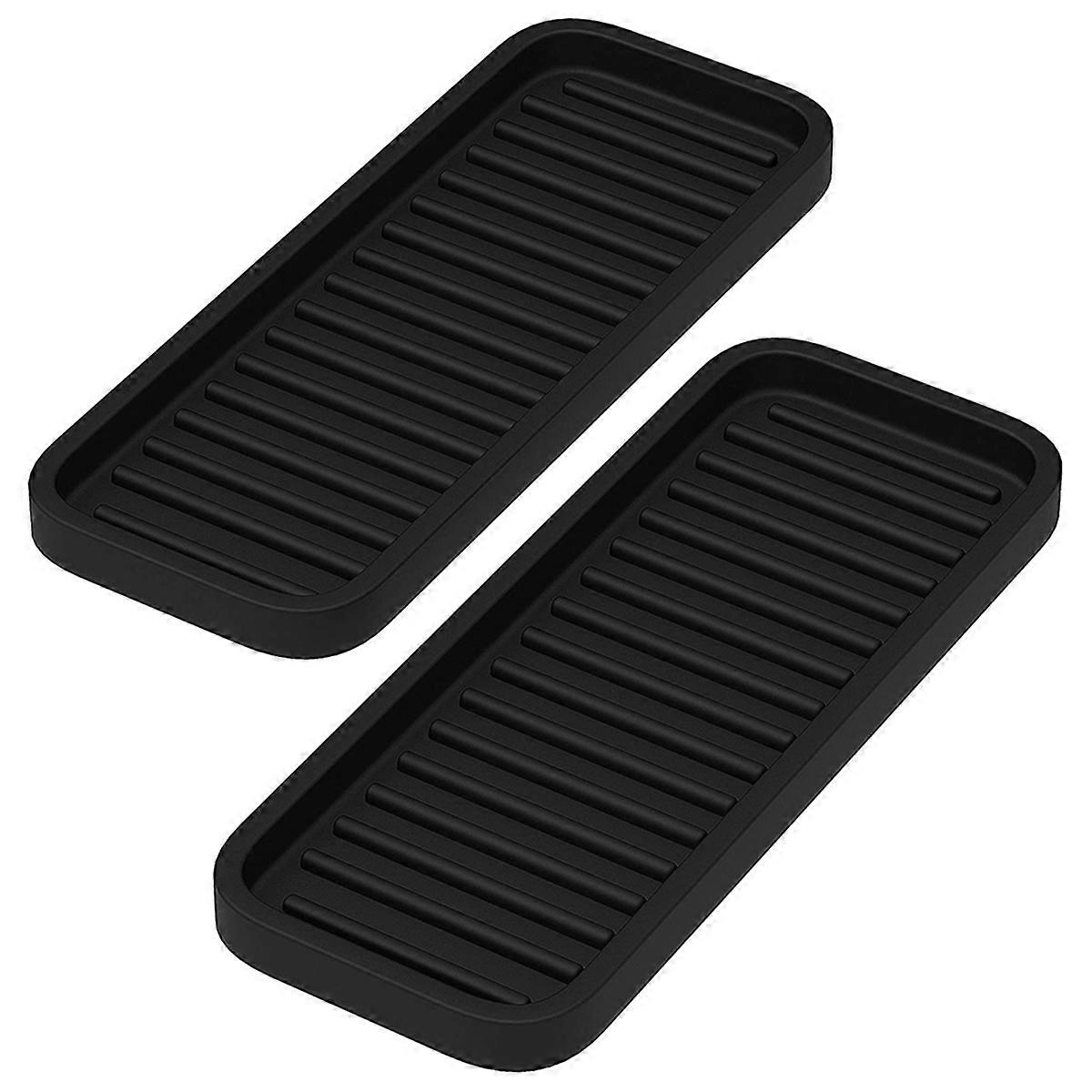 2Pc Kitchen Silicone Sink Holder Soap Dispenser Countertop Tray