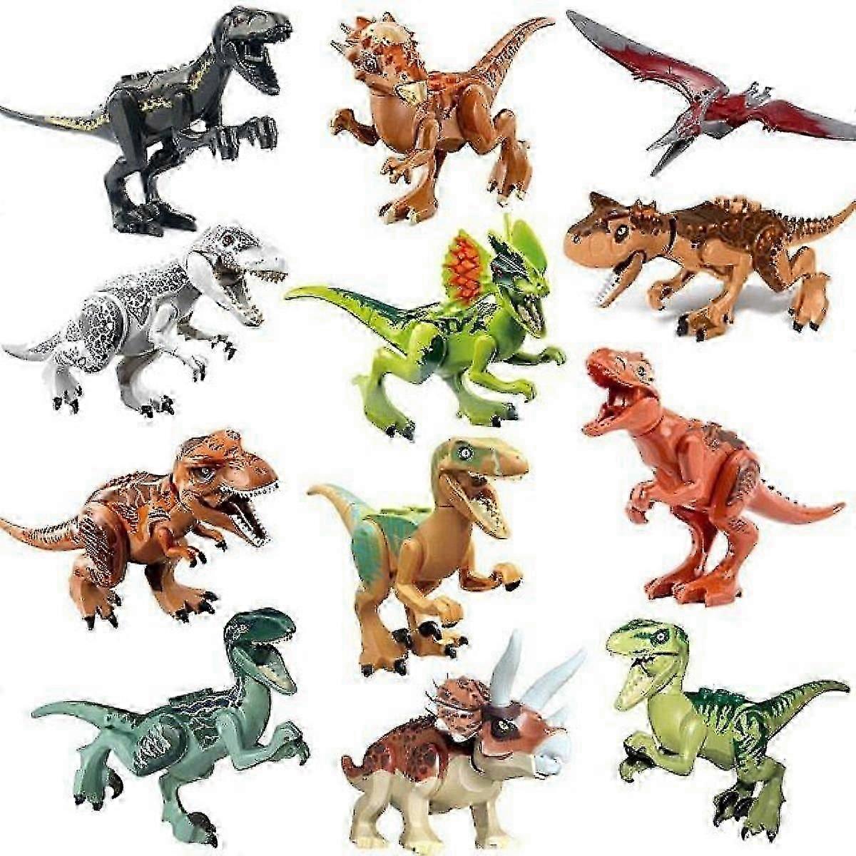 2025 Jurassic Dinosaur Toys, Compatible With Lego, Movable Lower Jaw On Dinosaur Mini Figures Encourages Interactive Learning And Storytelling