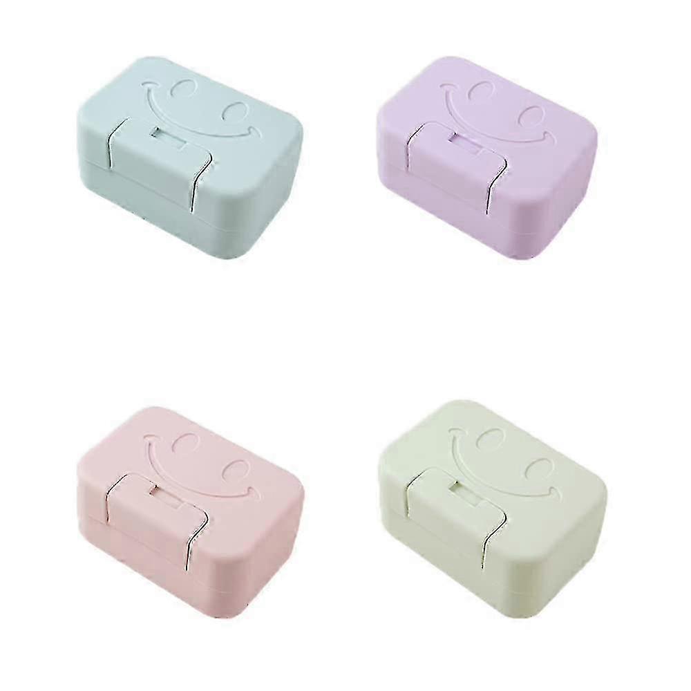 Waterproof Soap Case with Lid, 4pcs Plastic Soap Container for Shower, Kitchen, Camping