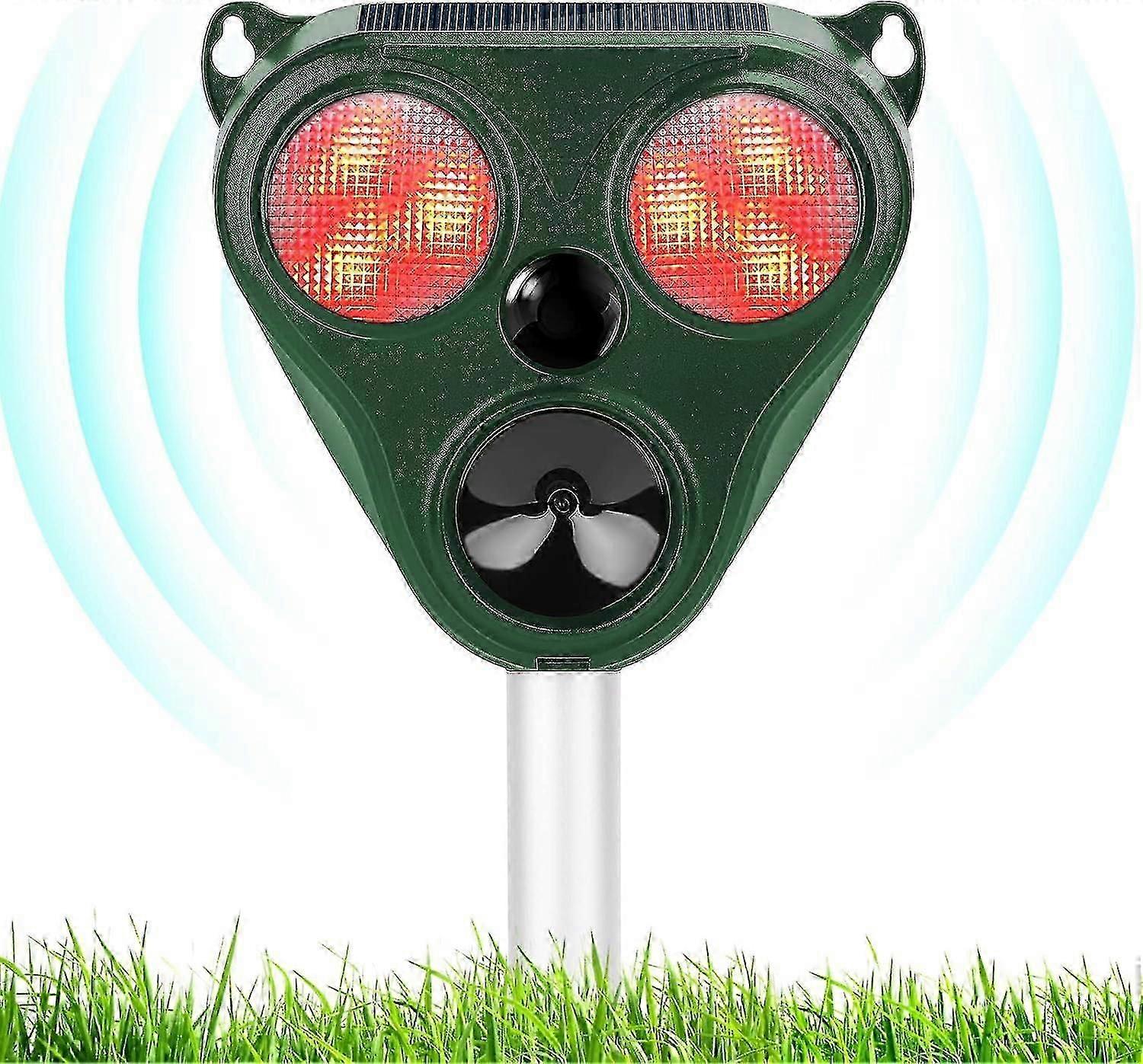 Outdoor Ultrasonic Cat Repeller Solar Animal Repeller With Pir Motion Sensor 5 Adjustable Mode Waterproof Dog Repellent Anti Cat Repeller For Field