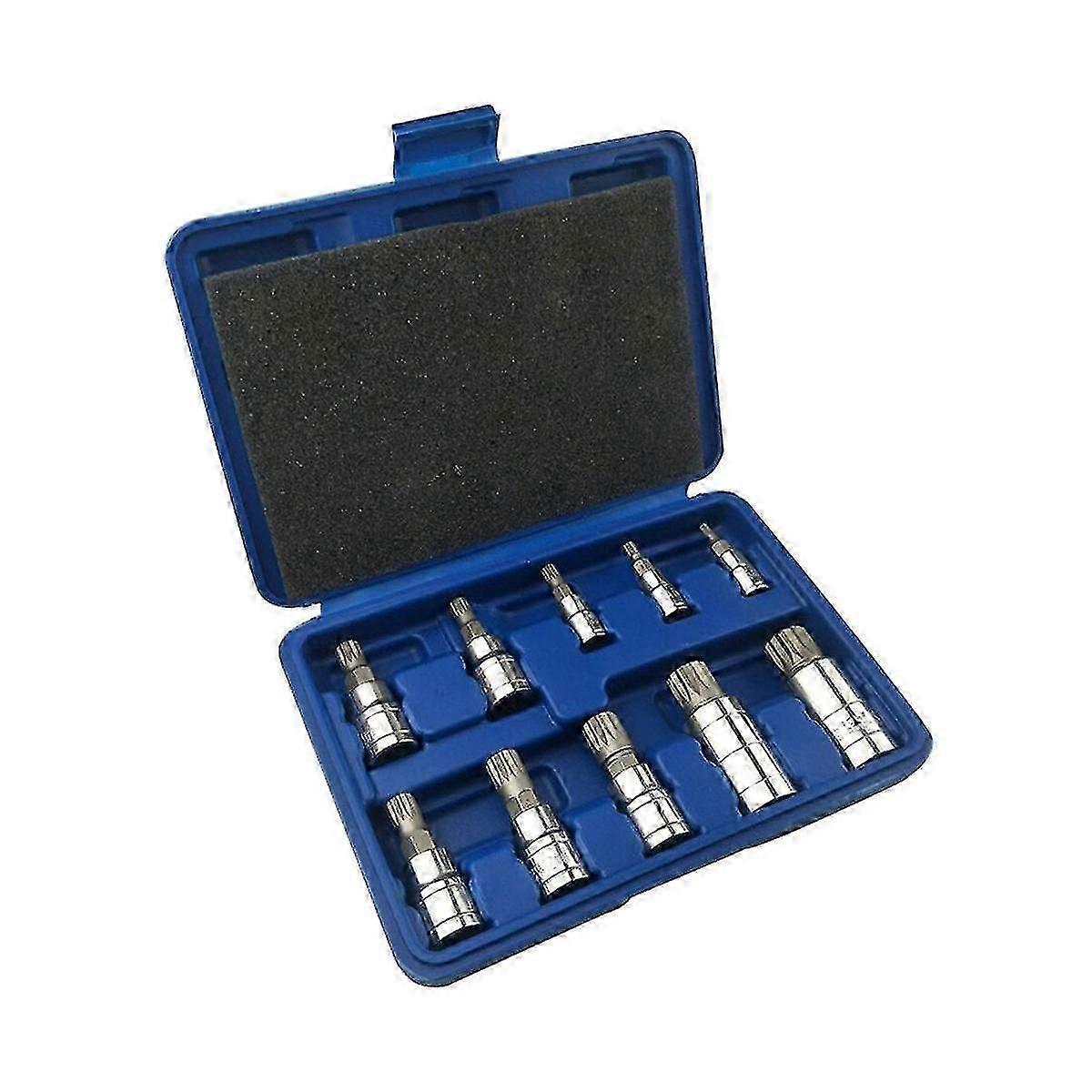 10-piece Middle Hole 12 Batch Head Sleeve Bit Set 12 Point Sleeve