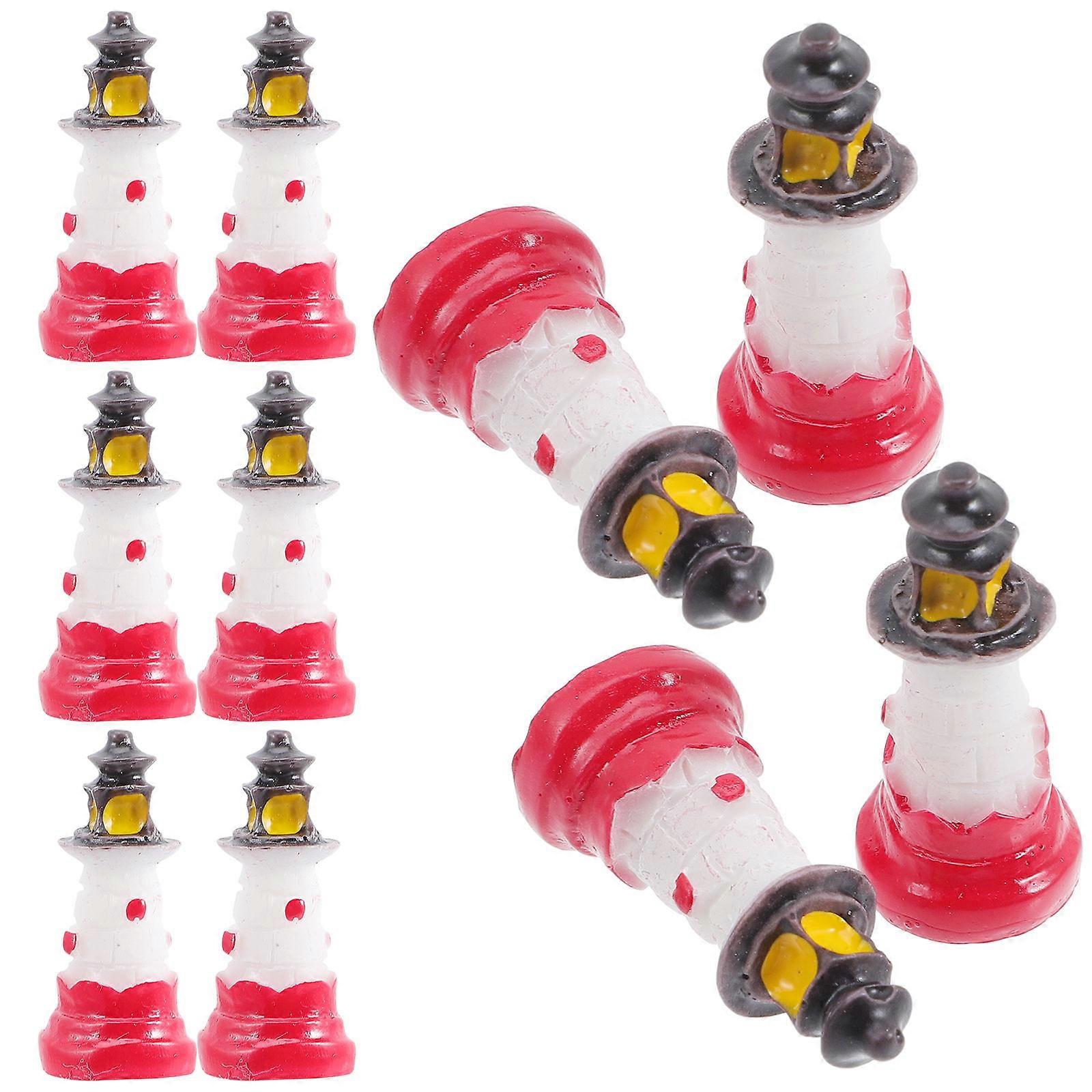 Resin Lighthouse Model Home Decorative Ornament for Decoration 60 Pieces