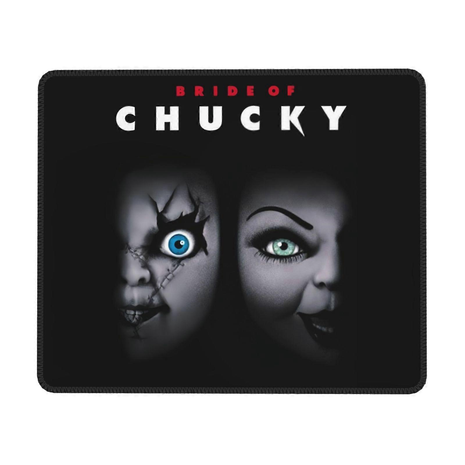 Bride Of Chucky Mouse Pad with Stitched Edge, Non-Slip Rubber Base, Washable Lycra Cloth, Compatible with Computers and Laptops