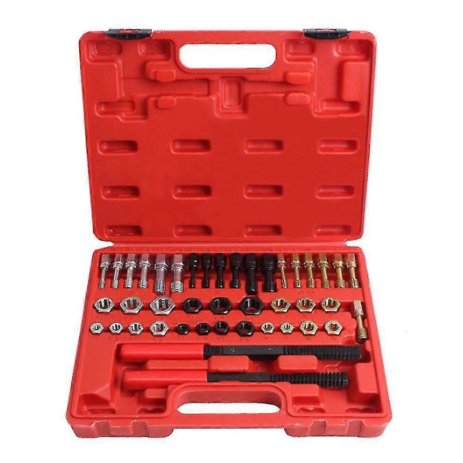 42pcs Rethread Reapir Tools Kit Metric File Thread File Unf/unc Rethreader Dies Taps