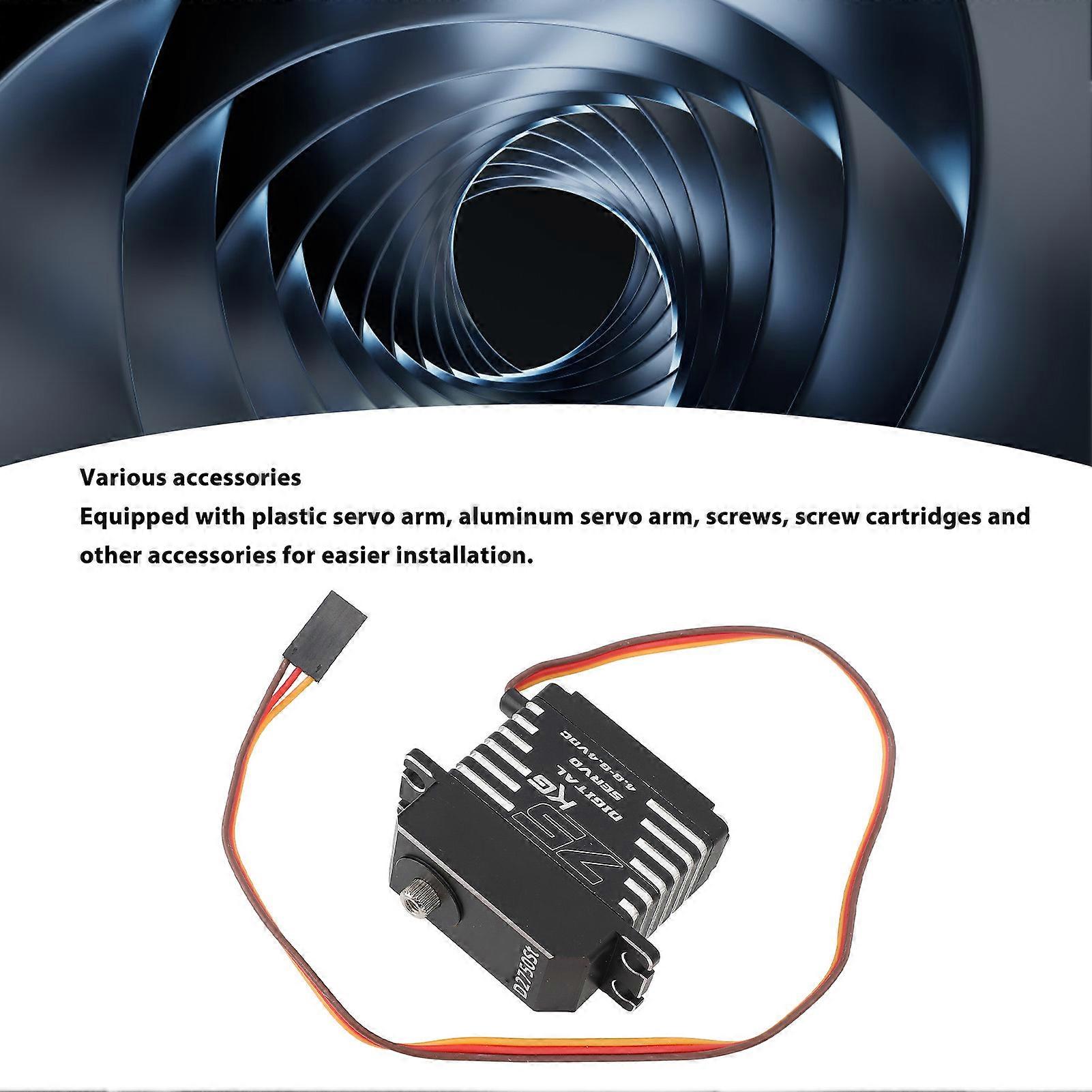 RC Servo Nero 75kg Alta Coppia Brushless Full Metal con Servo Bracci Servo Digitale per Assiale per Traxxas per Arrma RC Auto Robot