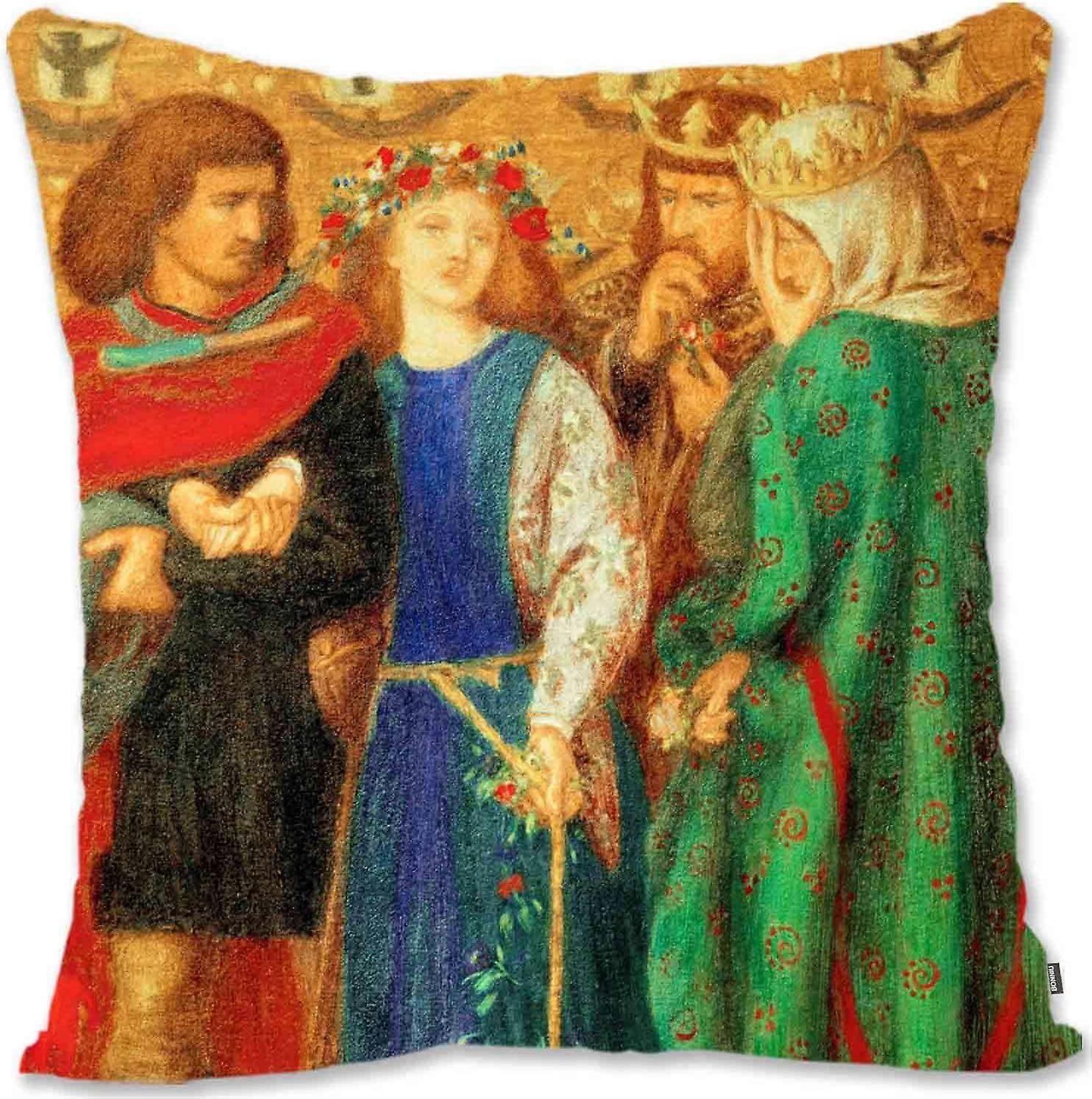 c894装飾的なスロー枕カバーカバーロマンチックな肖像画アート - バーンジョーンズ - 金星EJの鏡 - オフィーリアDGの最初の狂気(A1-462)JK894