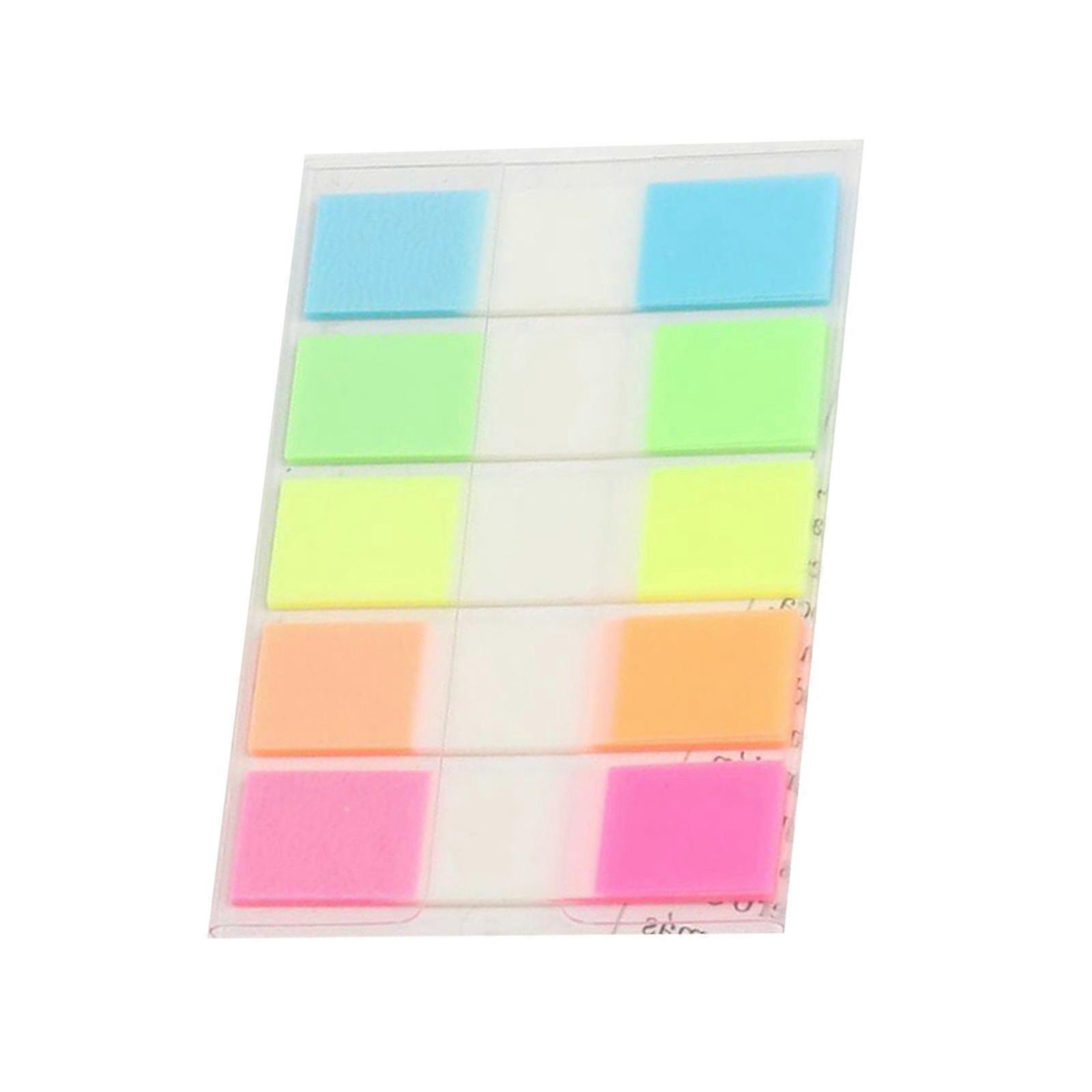 100/120 Sheets Colored PET Label Sticker Writable File Labels Repositionable Adhesive Page Marker for Planner Notebook  5 color pull out
