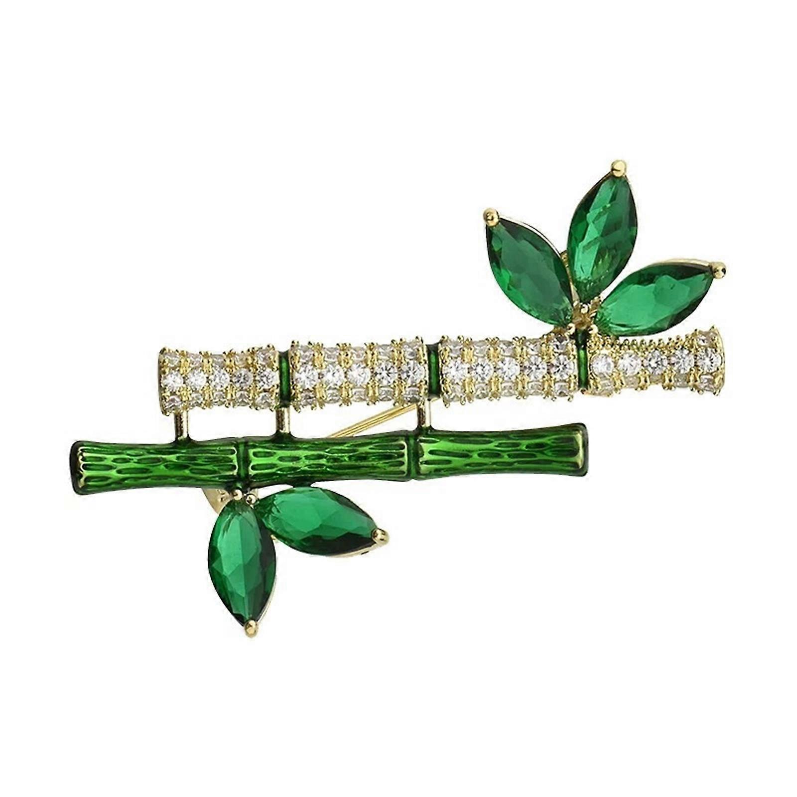 Elegant Bamboo Designs Brooch In Zinc Alloy Combining Retro and Modern Styles for Distinctive Fashion Statement Pieces Multicolor
