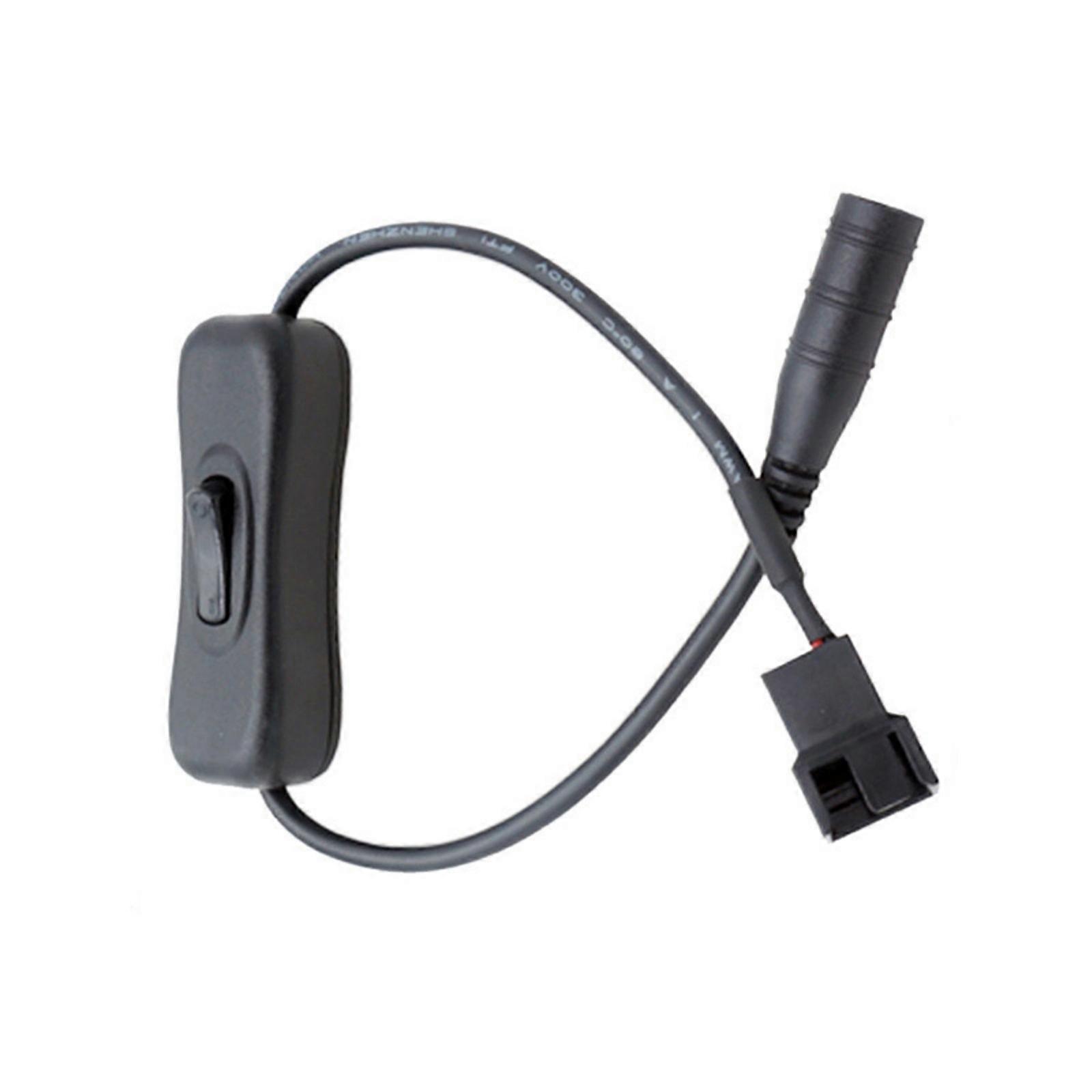 DC5521 4Pin Desktop Cooling Adapter with Safety Power Button 310mm Abrasion Resistant PVC Power Cord Multicolor