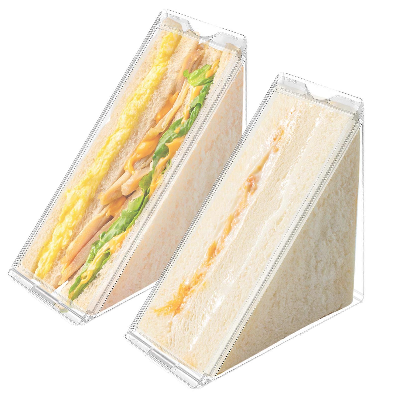 2 Pack Sandwich Box Washable Lunch Box Food Storage Case Clear Sandwich Storage Case ABS Texture Suitable for Snacking Multicolor