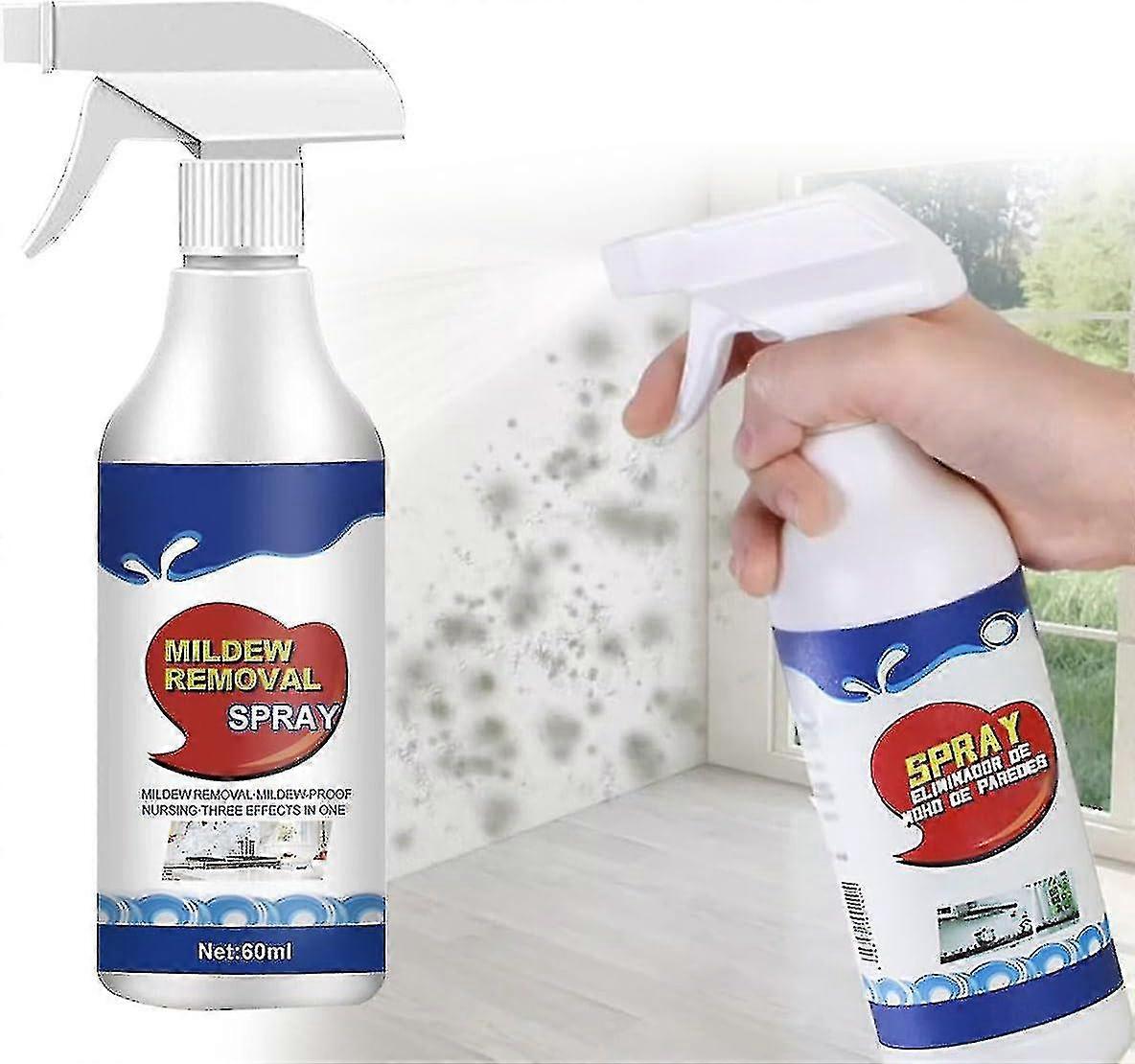 Spray removedor de moho para paredes, 60 ml. Spray antimoho, desincrustante para paredes, azulejos, suelos, lavabos, bañeras e inodoros - Shengx miao2