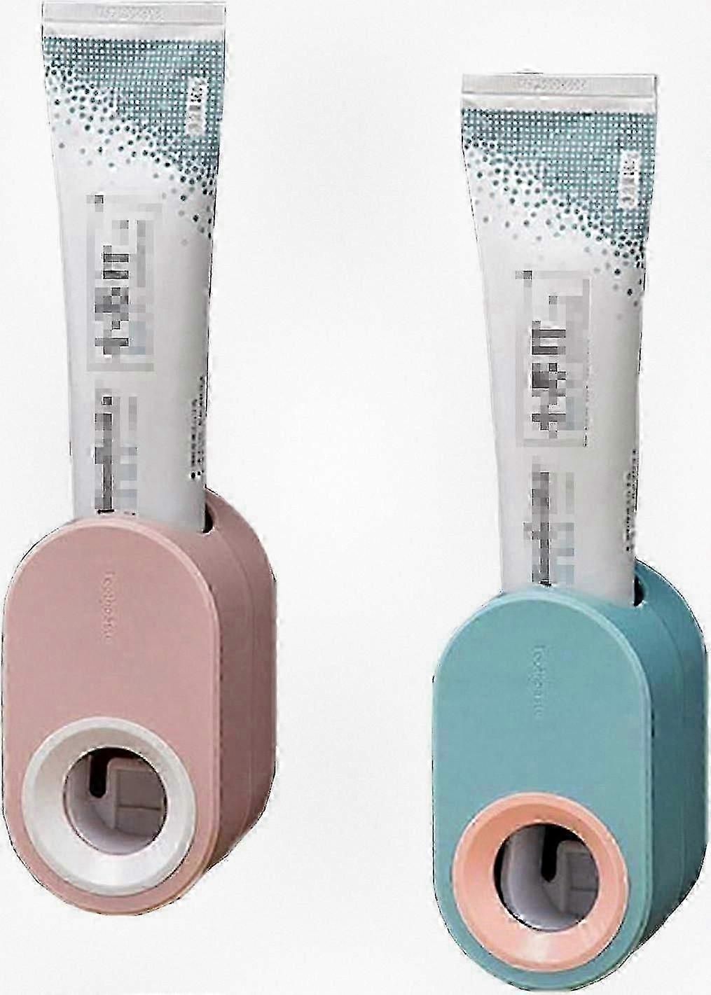 2-Piece Wall-Mounted Automatic Toothpaste Dispenser, Hands-Free Toothpaste Squeezer, Multi-Purpose Bathroom Organizer