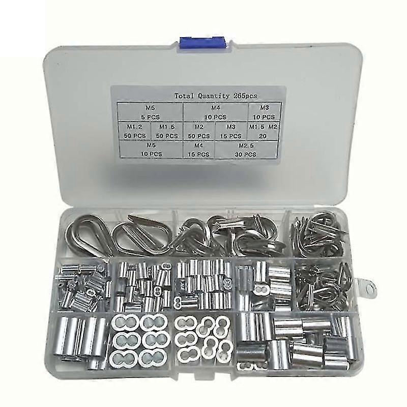 265 pièces de 304 Stainless Steel Wire Cable Thimble Combination Kit