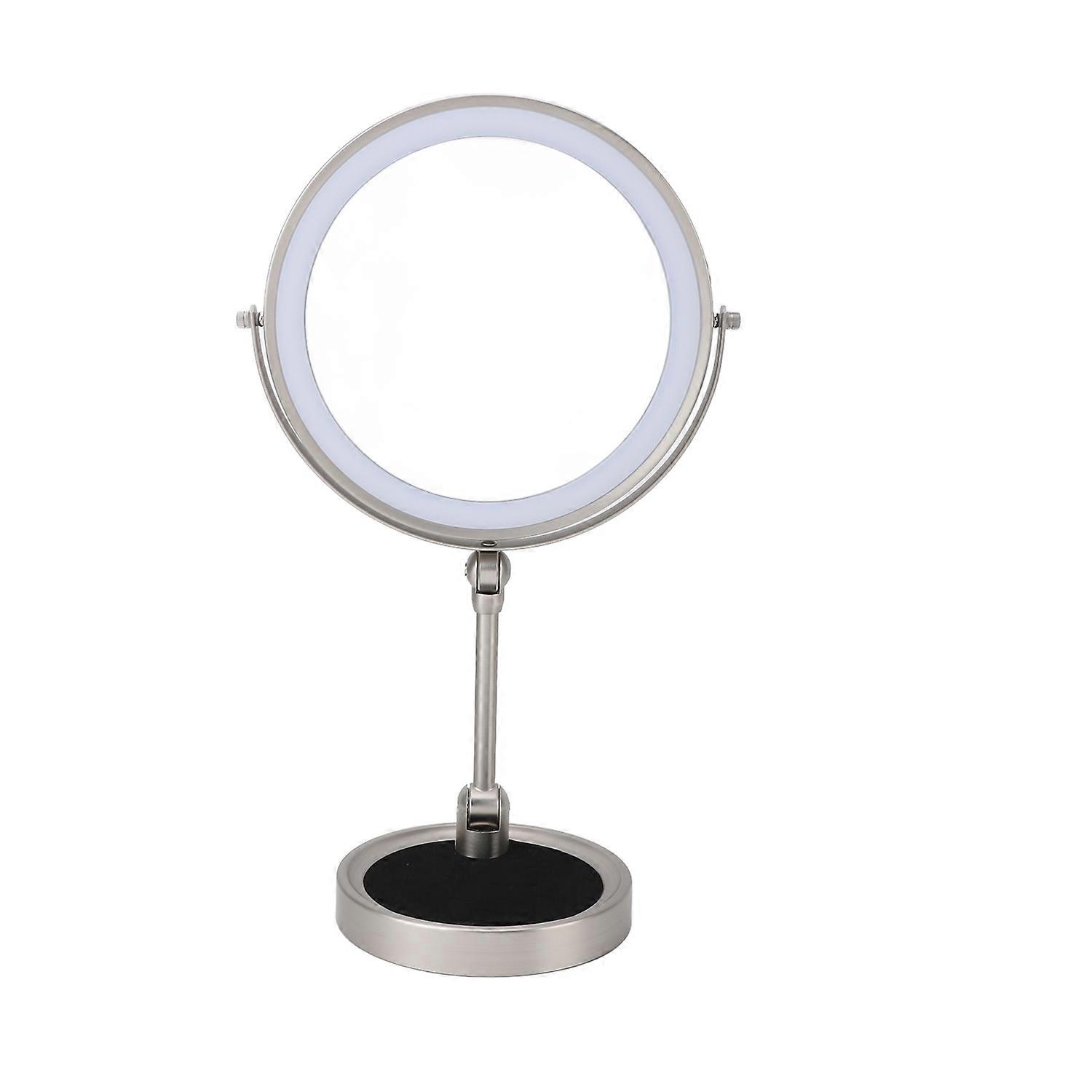 9 Inch Makeup Mirror with LED Light Foldable Rechargeable Touch Control Double Sided 360 Degree Rota