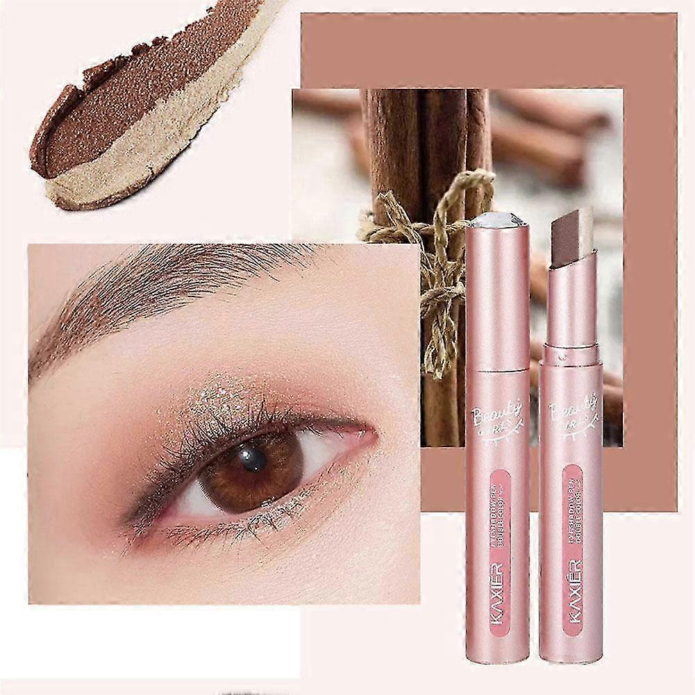 Dual-Tone Creamy Eyeshadow Stick for Effortless Gradient Long-Lasting Wear and On-the-Go Precision Application