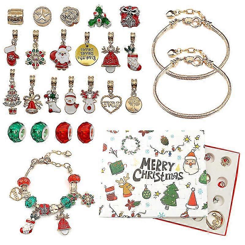 DIY bracelet kit for Christmas with pendant advent calendar and 24 pieces