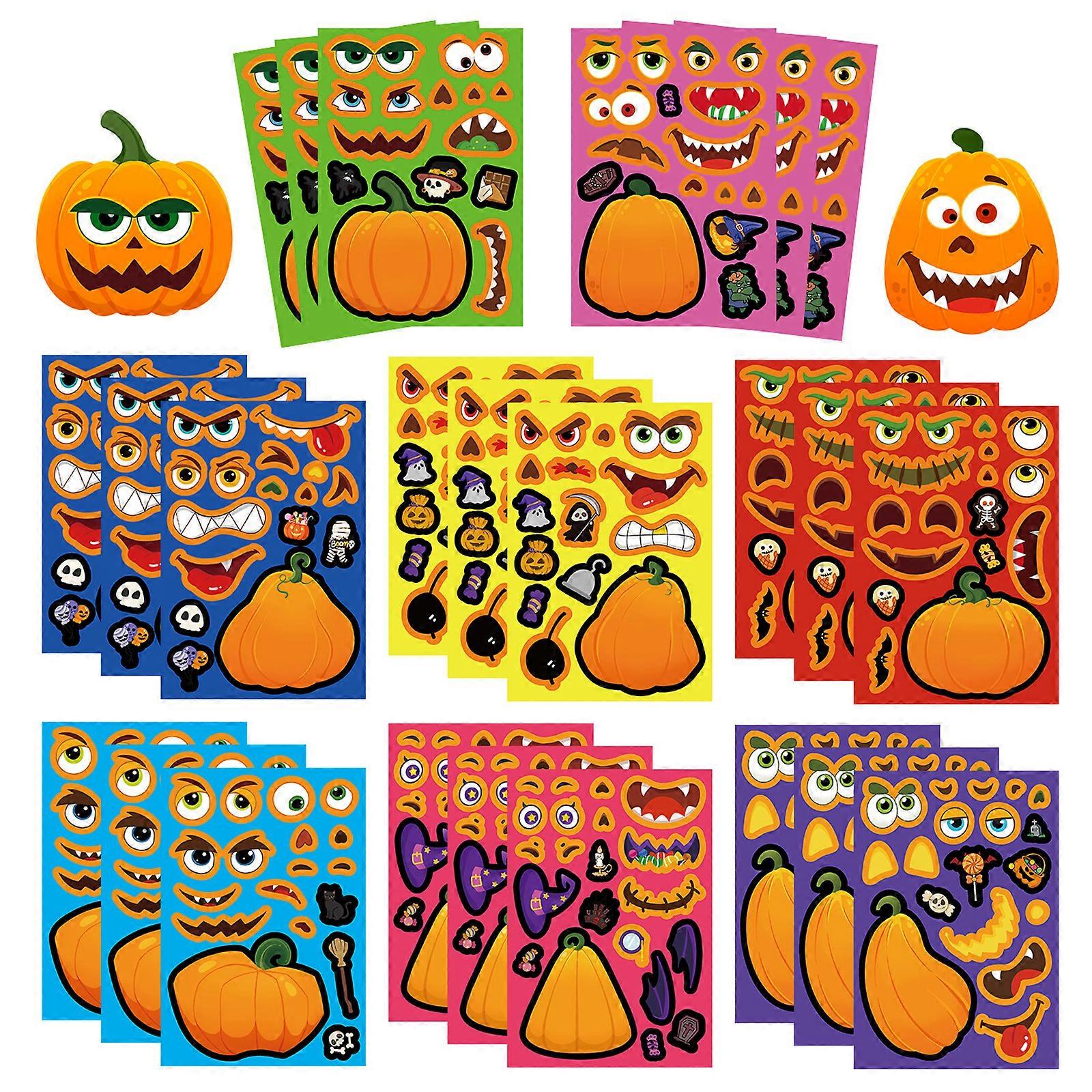 24Pieces Halloween Decorative Stickers For Electronic Devices Customizable Puzzle Pattern PVC Safe NonToxic Material Multicolor