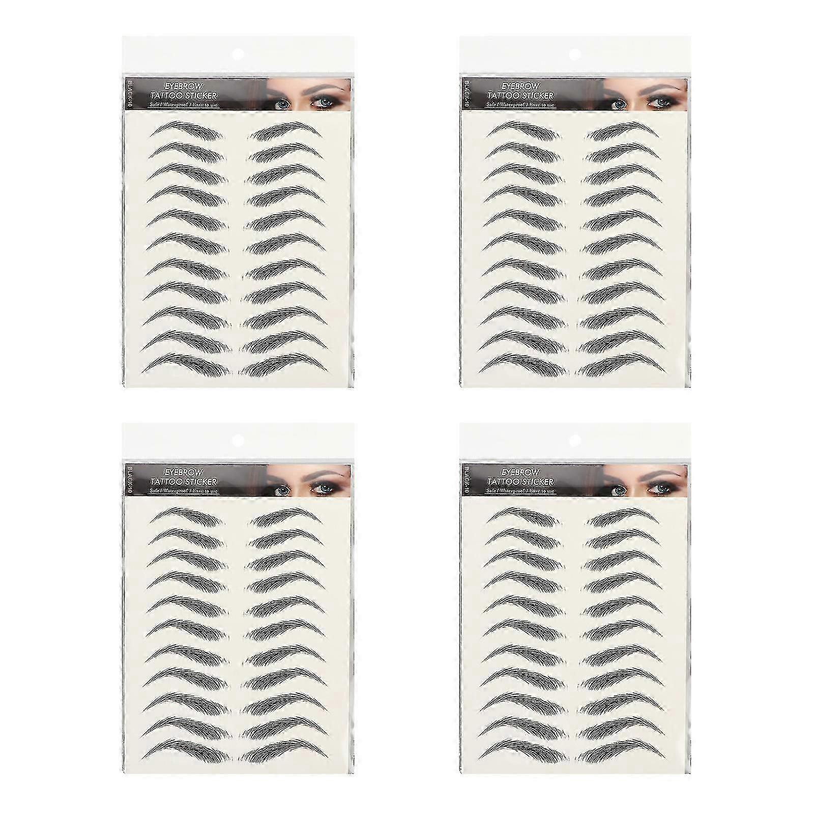 4 Sheets Eyebrows Sticker False Eyebrows Tattoos Temporary Eyebrows Tattoos 25-26