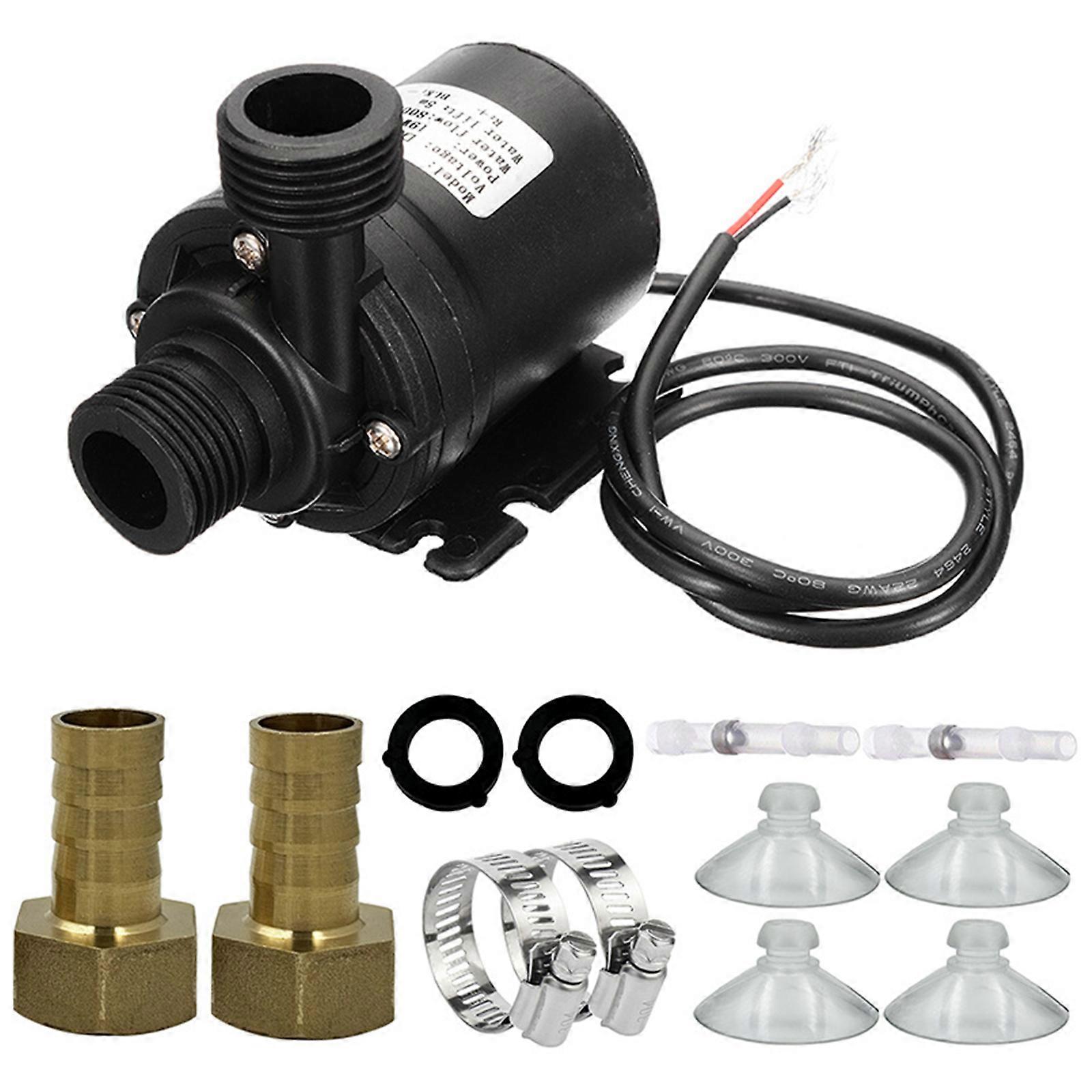 12V Water Transfer Pump Waterproof Low Noise Submersion Pump 5.5M Brushless Motor for Cooling Systems Enduring Multicolor