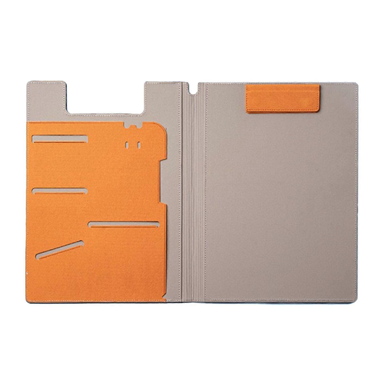 Thin Magnetic Board With PU Leather Building And Multiple Pouches For Efficient Office Organization Multicolor
