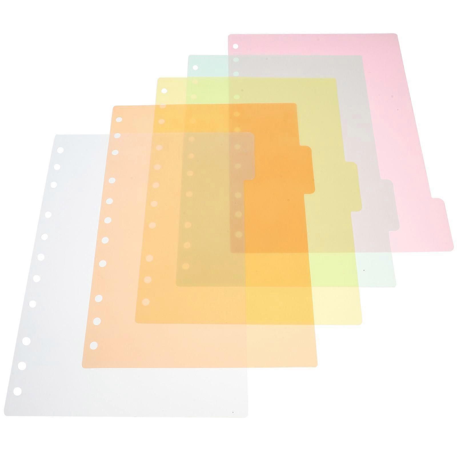 5 Sheets of Book Binder Dividers Notepad Dividers Detachable Notebook Page Dividers Organizers