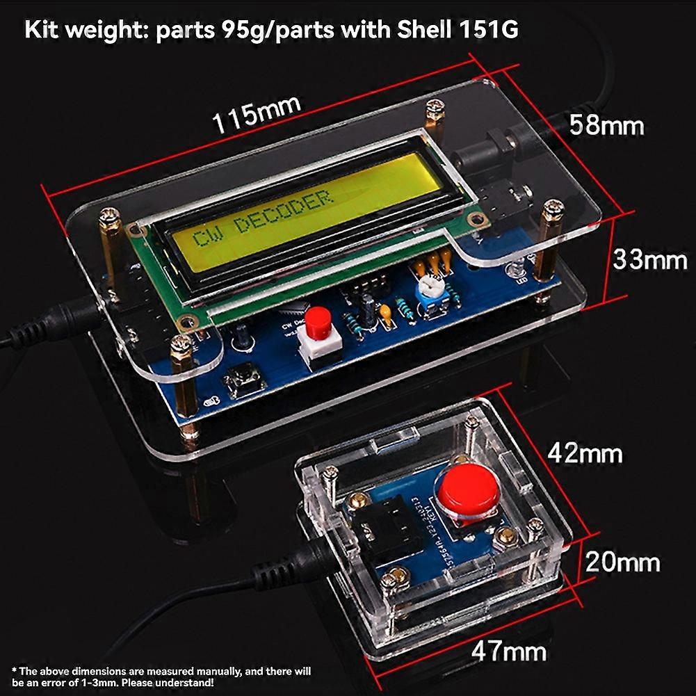 CW-Decoder Morsecode-Lesegerät-Kit Morsecode-Decoder-Komponenten DIY-Kit für elektronische Komponenten