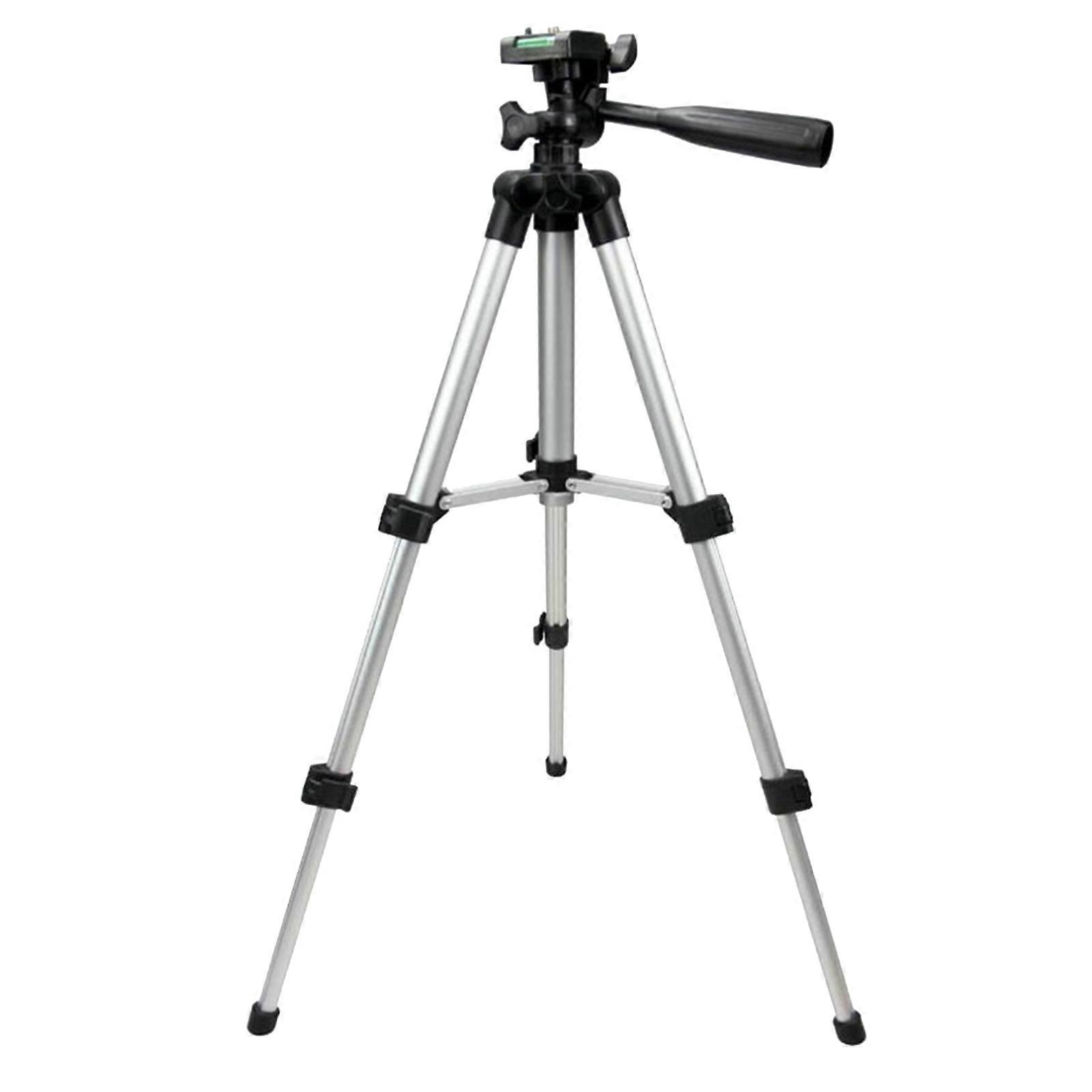 Adjustable Height 360 Degree Rotaing Camera Telescopic Tripod Standard 1/4 Inch Quick Release Mount for DSLR Camera IXUS/ LCD Monitor/ Camcorder (Silv