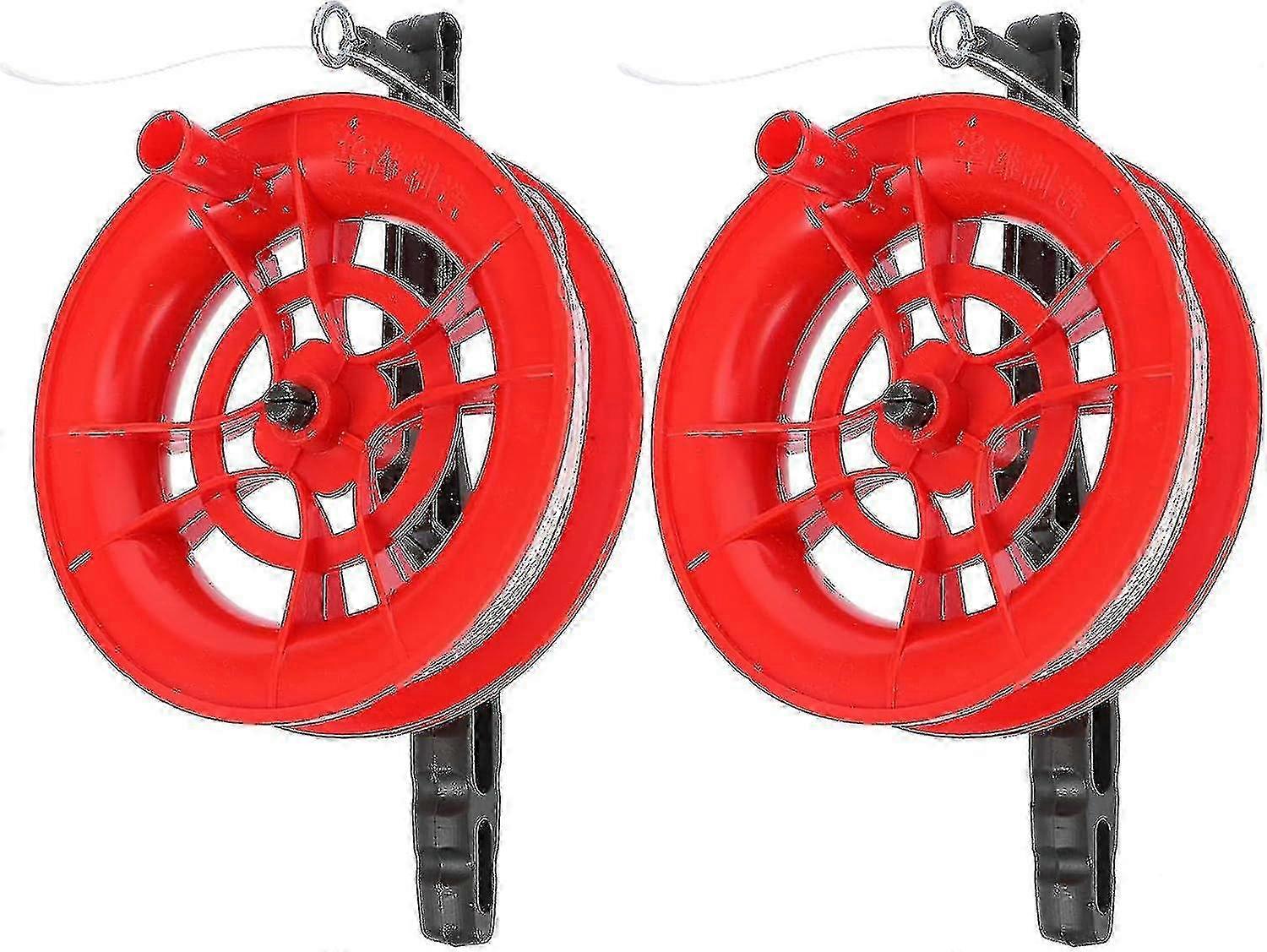 12cm2 Pieces Kite String Reel Winder Kite Line Winder Winder Handle Wheel String Flying Tools With 100m Line Outdoor Kite Accessories Red