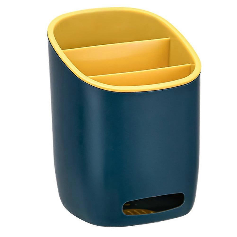 1pc Multifunctional Chopsticks Holder Tableware Storage Box for Home (Dark Blue)