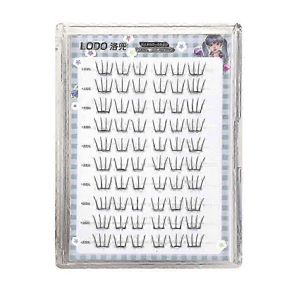 2025 Glue-free lightweight curved false eyelashes Korean style clear segmented
