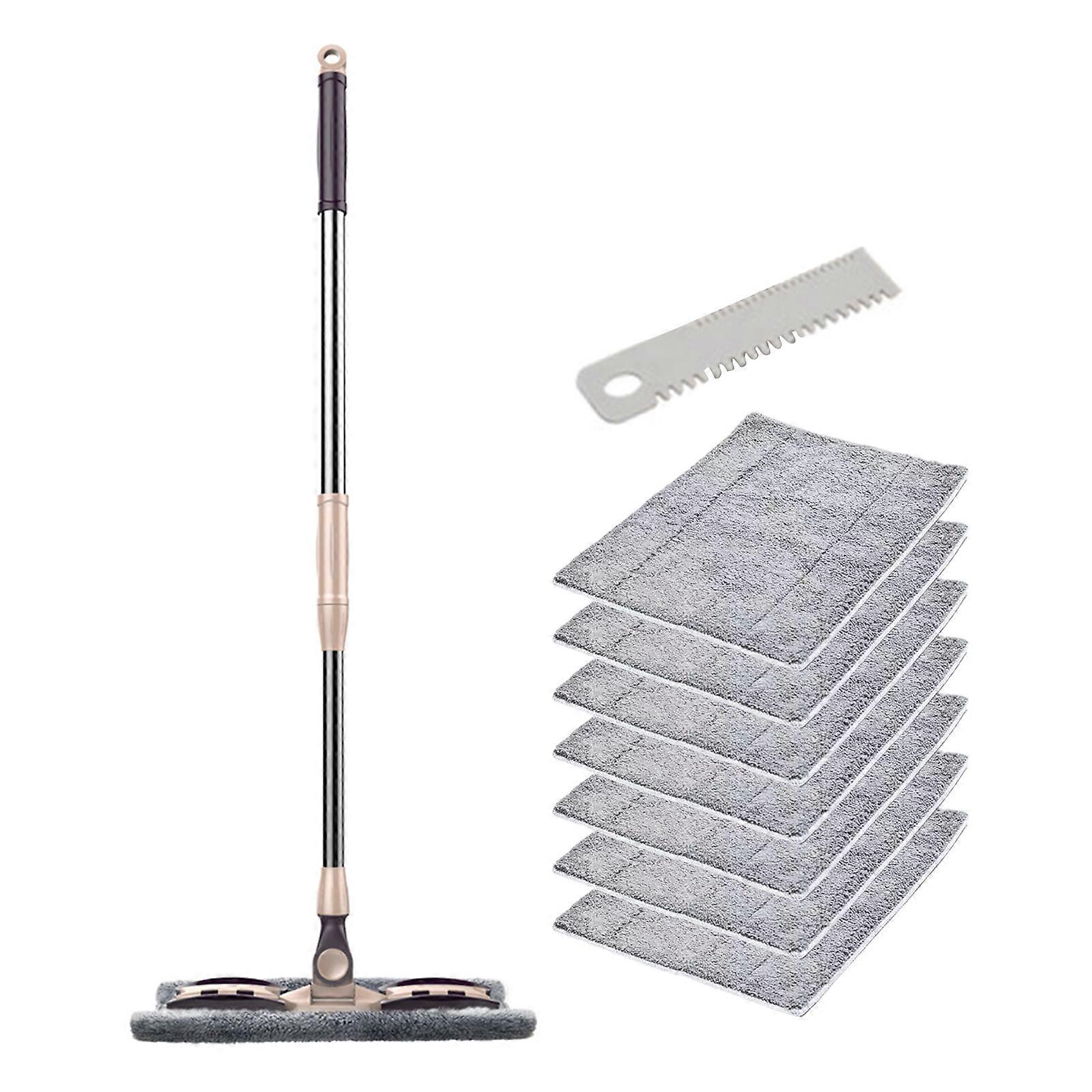 Efficient Extended Mop Rectangular Household Flat Mop for Floor Cleaning 360 Degree, Dusting Microfiber Pad  B
