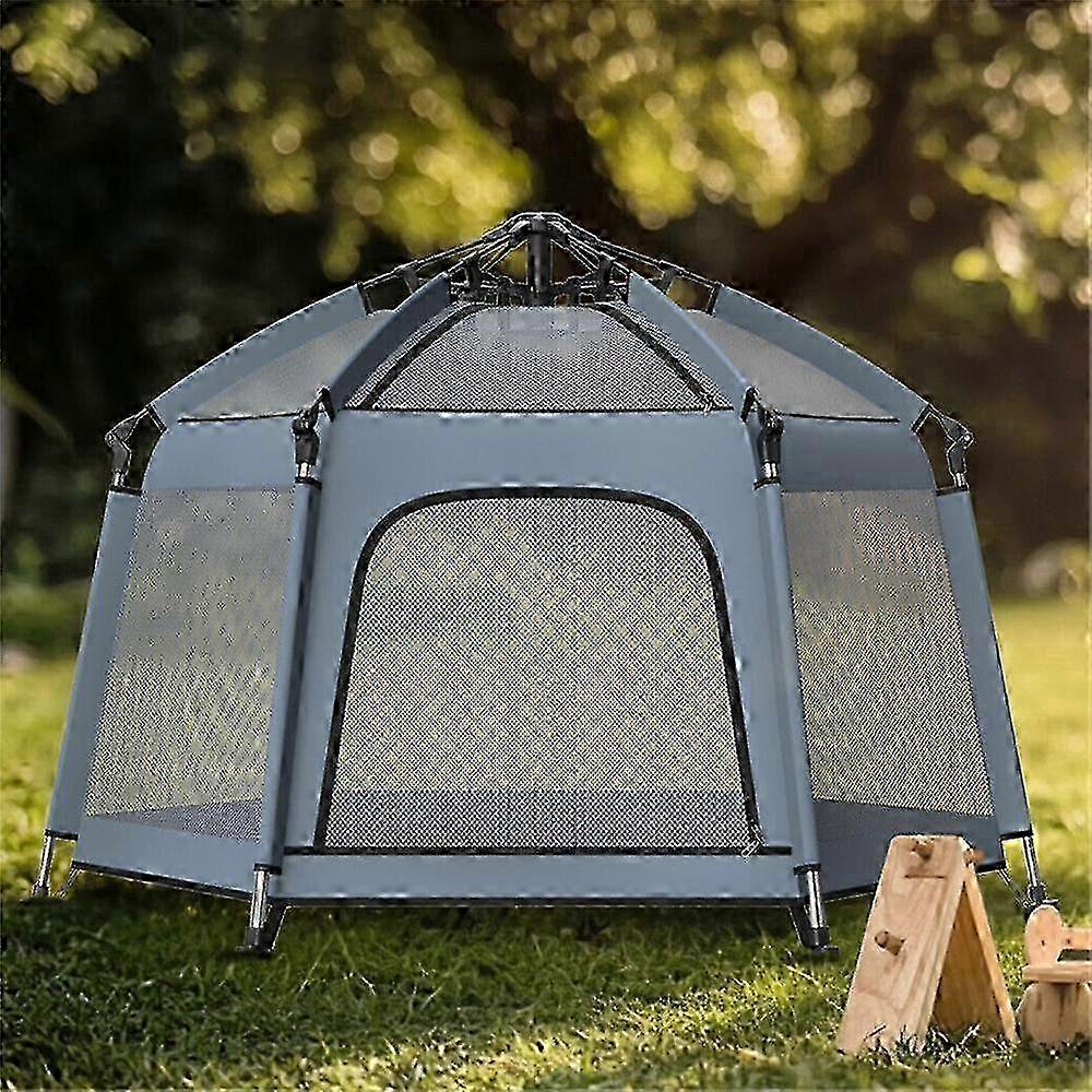 w Foldable Baby Playpen with Canopy Portable Toddler Beach Tent Play Yard Indoor
