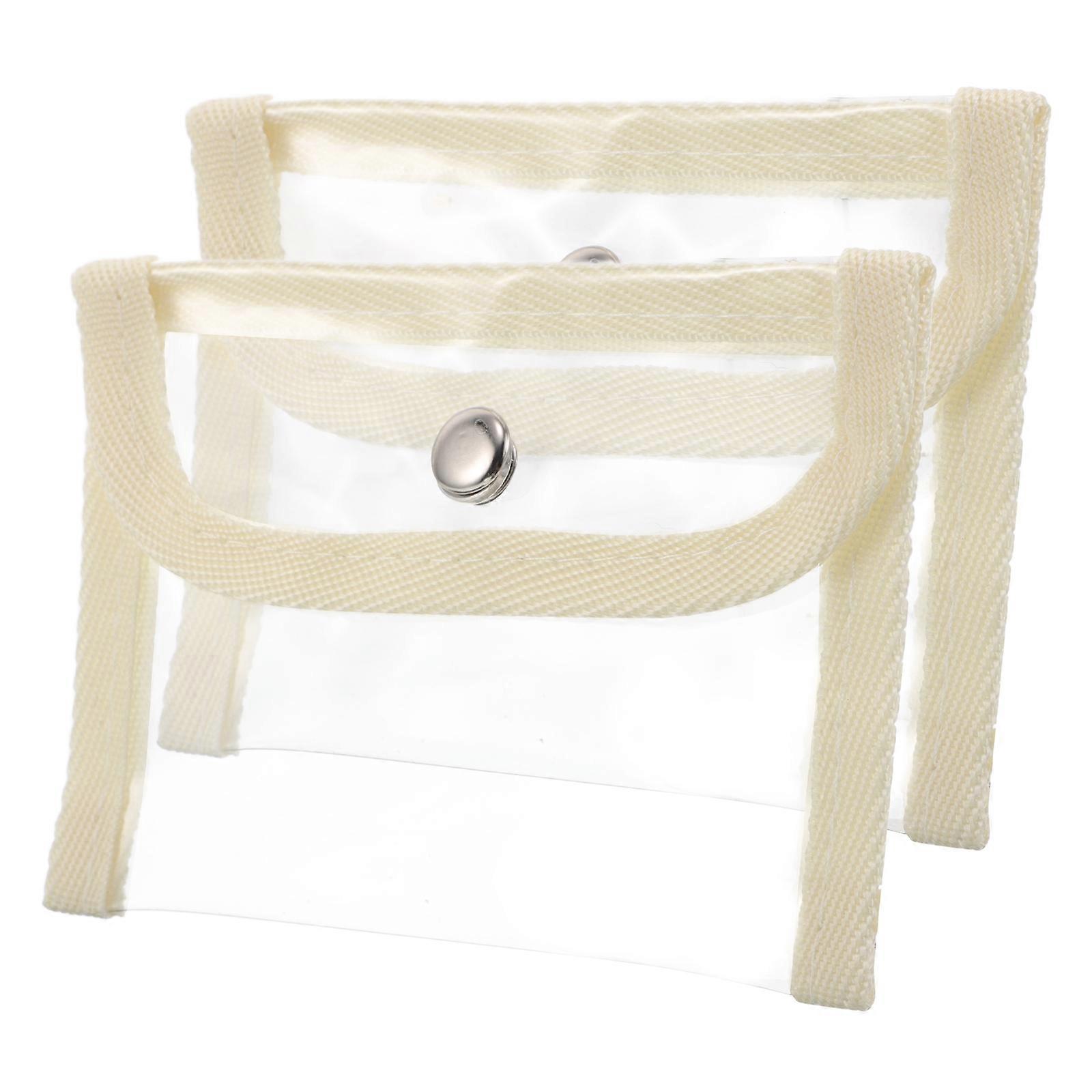 Clear Wallet Pencil Pen Bag Waterproof Rectangular Practical Design Students Daily Routine 2Pcs