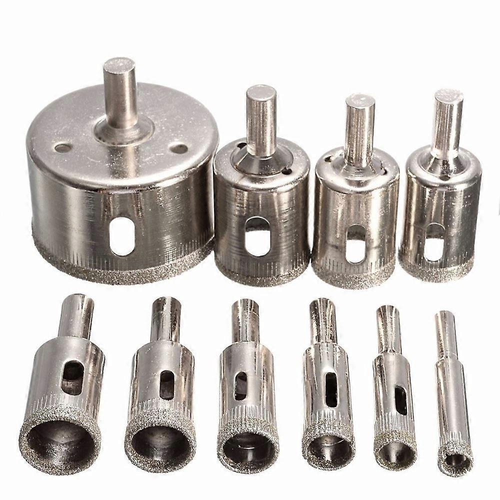 10PC Set Rounding Grinder Diamond Window Glass Opener Bit