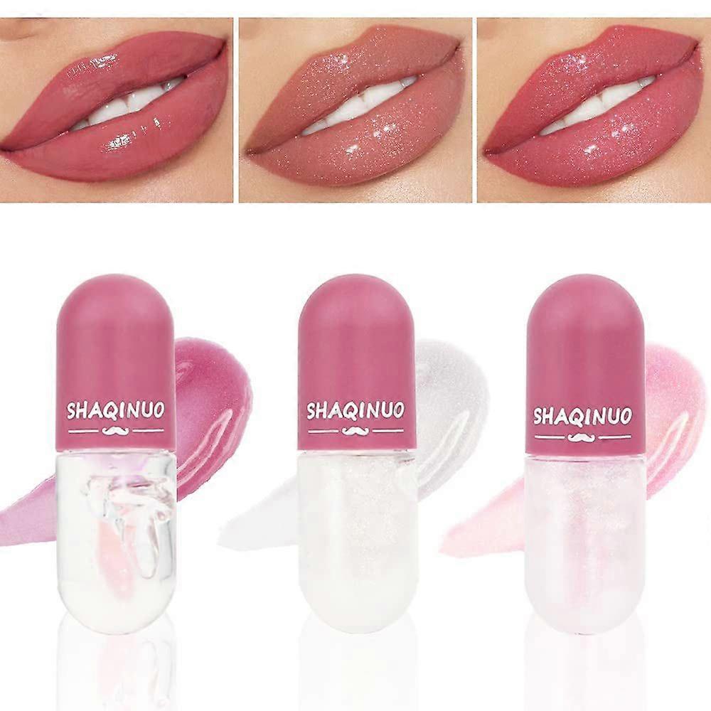 unbrand Lot de 3 gloss à lèvres teintés changeant de couleur rouge à lèvres rose magique baume à lèv